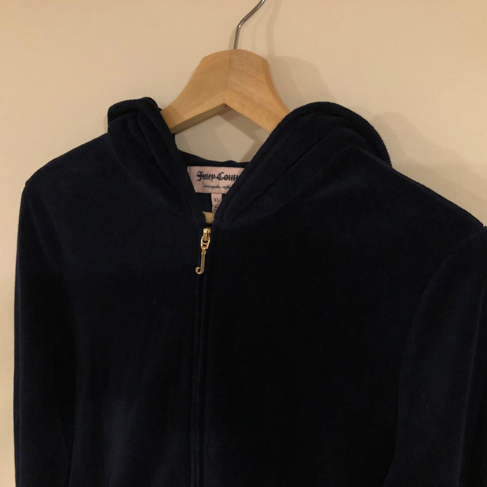 Juicy Couture Jeans Vintage Velvet Velour Hoodie Women's Y2K Retro Size XL / US 12-14 / IT 48-50 - 3 Thumbnail