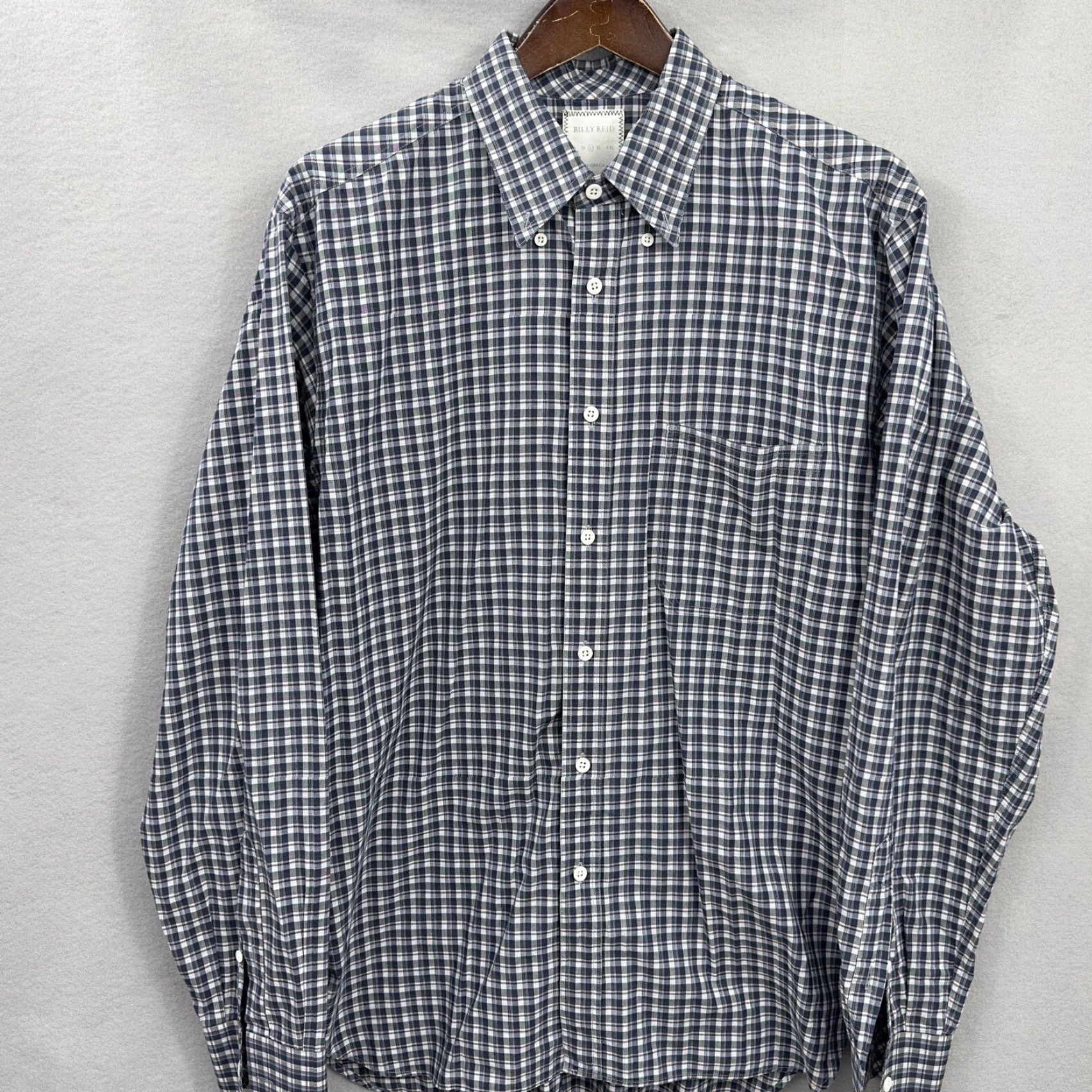 Billy Reid Billy Reid Shirt Mens XL Blue Plaid Button-Up Front Slim Classic Colorful Dad Designer Modern Capstone? Size US XL / EU 56 / 4 - 2 Thumbnail