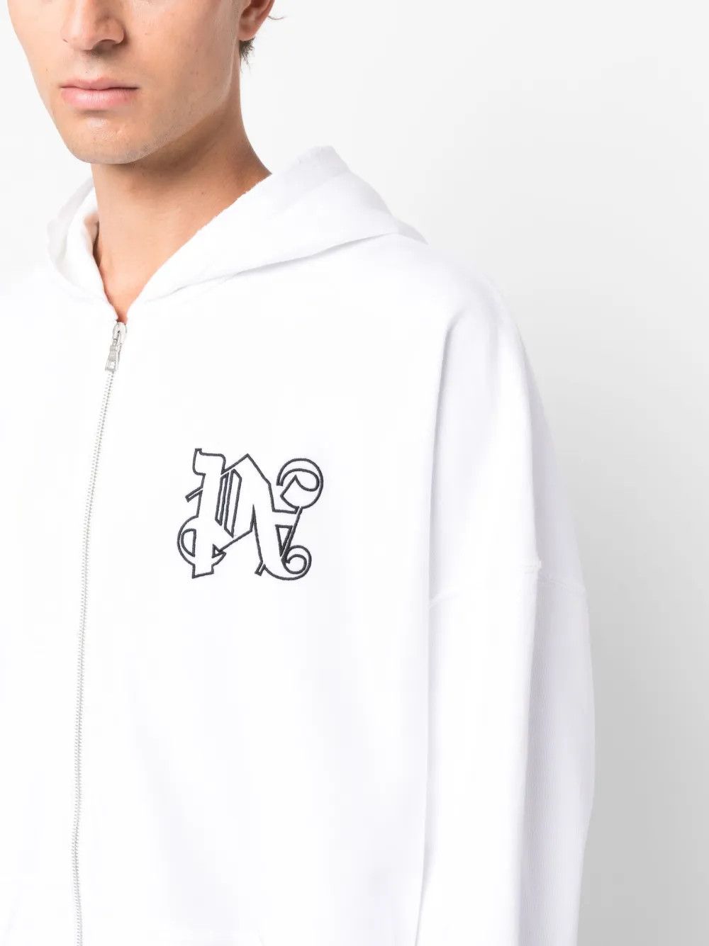Palm Angels o1y0325 Logo Hoodie in White Size US M / EU 48-50 / 2 - 2 Thumbnail