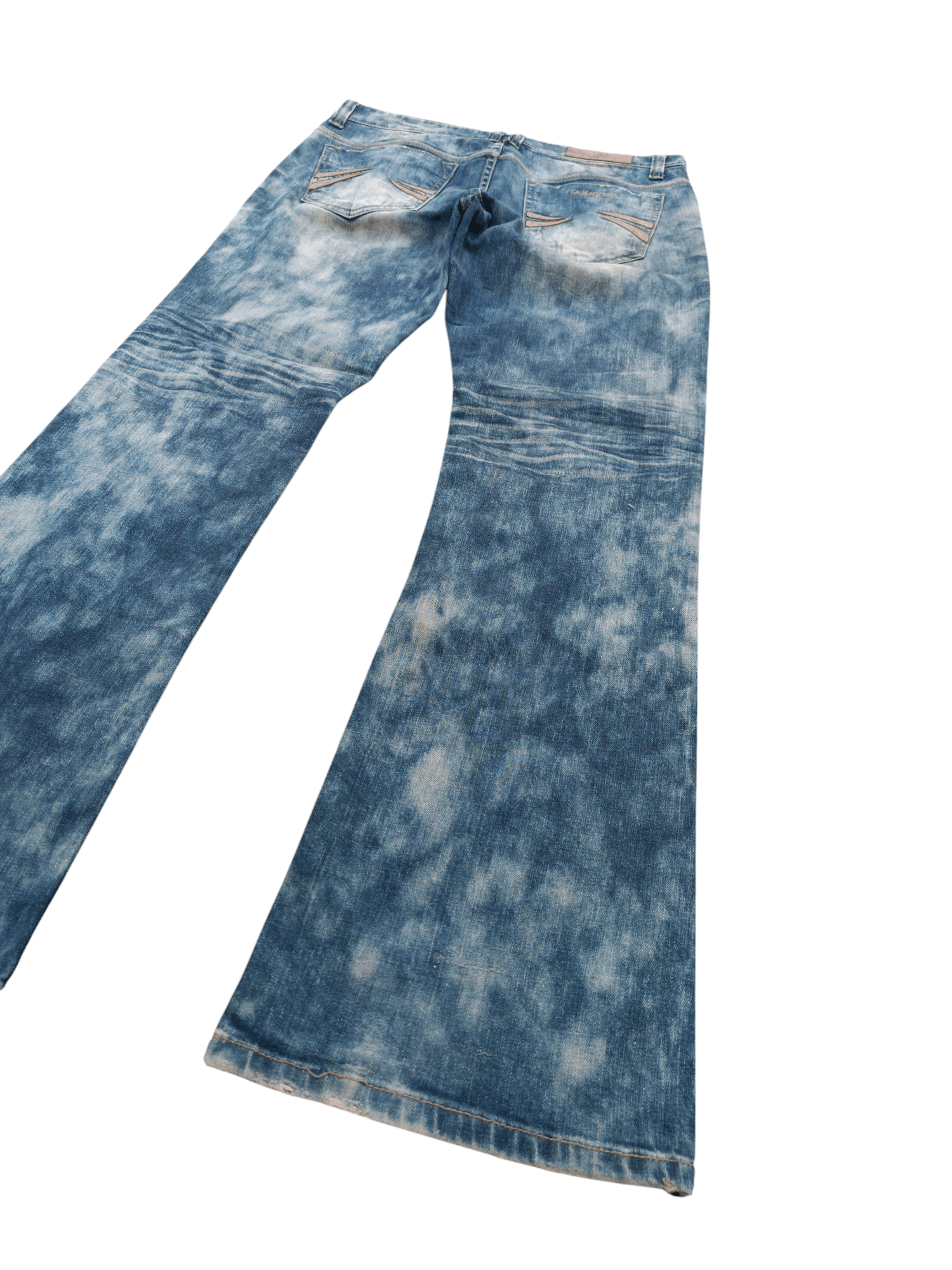 Other RARE 💥 FLARED JAPANESE BRAND TIE-DYE WHISKERS FADED DENIM Size US 33 - 7 Thumbnail