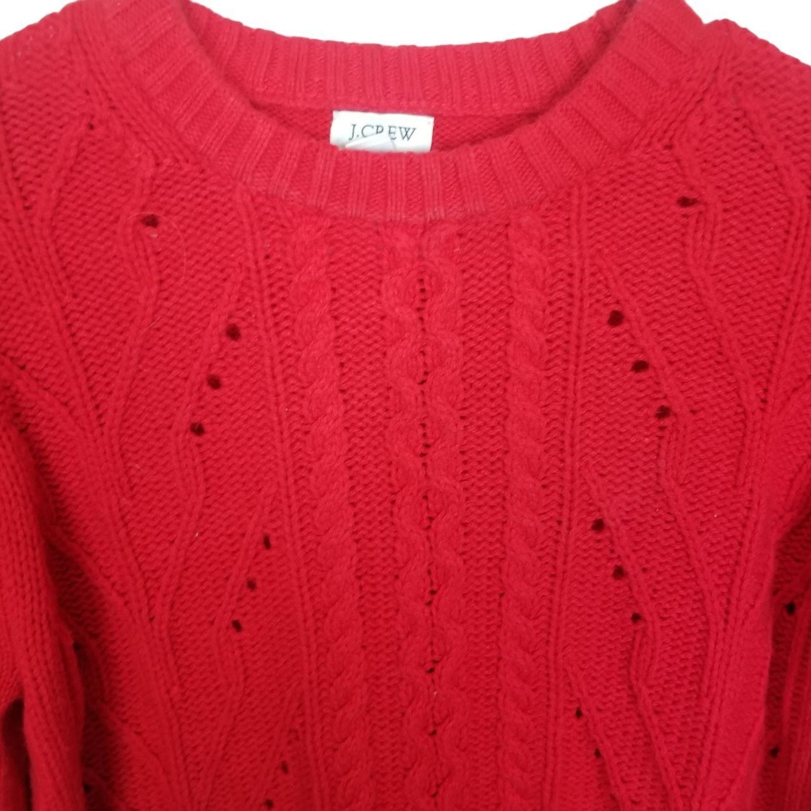 J.Crew J. Crew Womens Lambswool Pointelle Cable Knit Sweater Size M Size M / US 6-8 / IT 42-44 - 3 Thumbnail