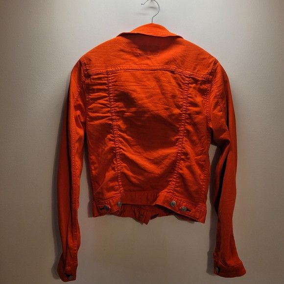 Rag & Bone Rag & Bone Bright Neon Orange Denim Jacket - Size M Size M / US 6-8 / IT 42-44 - 2 Thumbnail