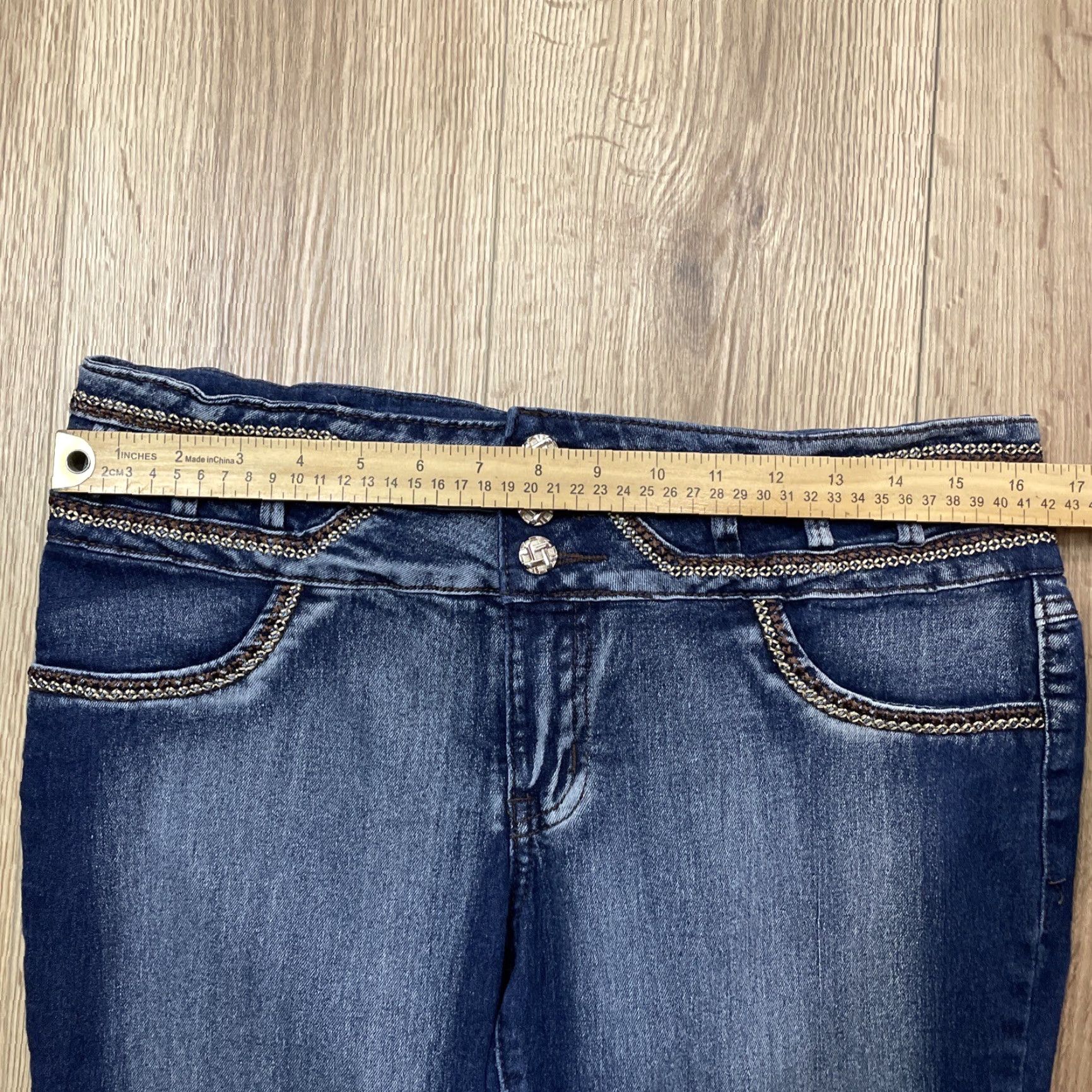 Denime L'Square Womens Jeans 15 Blue Denim Slim Straight Leg Distressed 5-Pocket Size 36" / US 14 / IT 50 - 4 Thumbnail