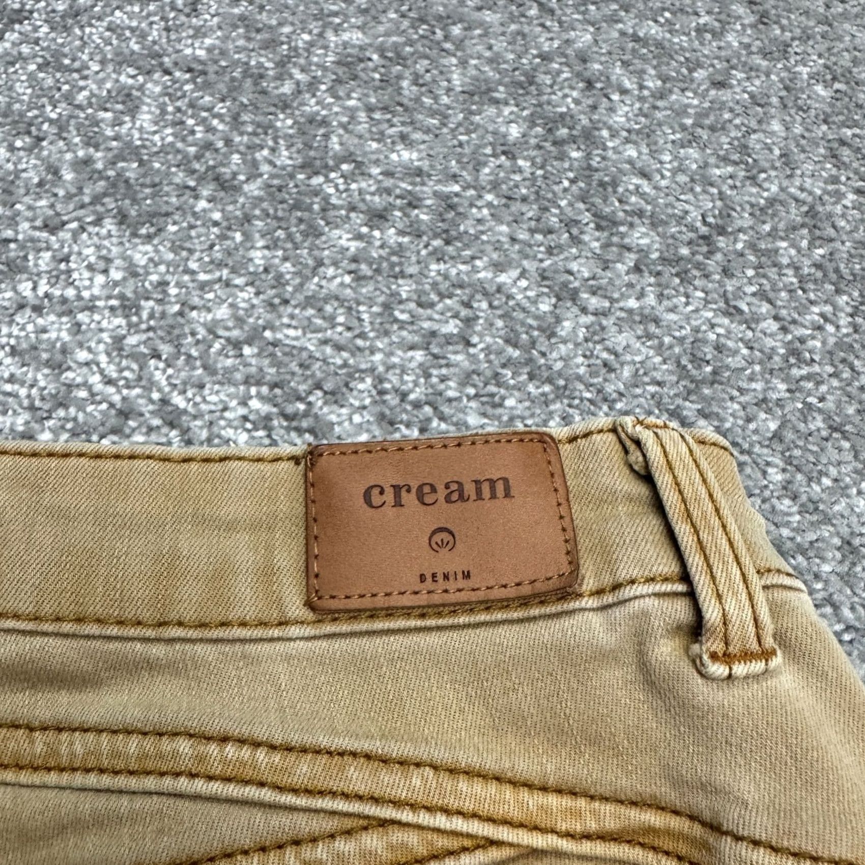 Vintage Cream Jeans Womens Skinny Cargo Denim 27 Tan Brown High Rise Stretch Pocket City Streetwear Vintage No Size 27" / US 4 / IT 40 - 4 Thumbnail