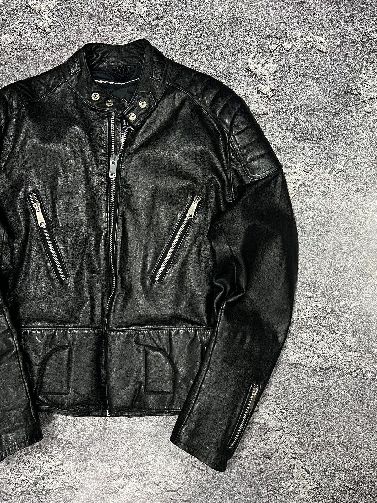 Sears × Vintage Vintage Sears Black Leather Racer Jacket Size US M / EU 48-50 / 2 - 6 Thumbnail