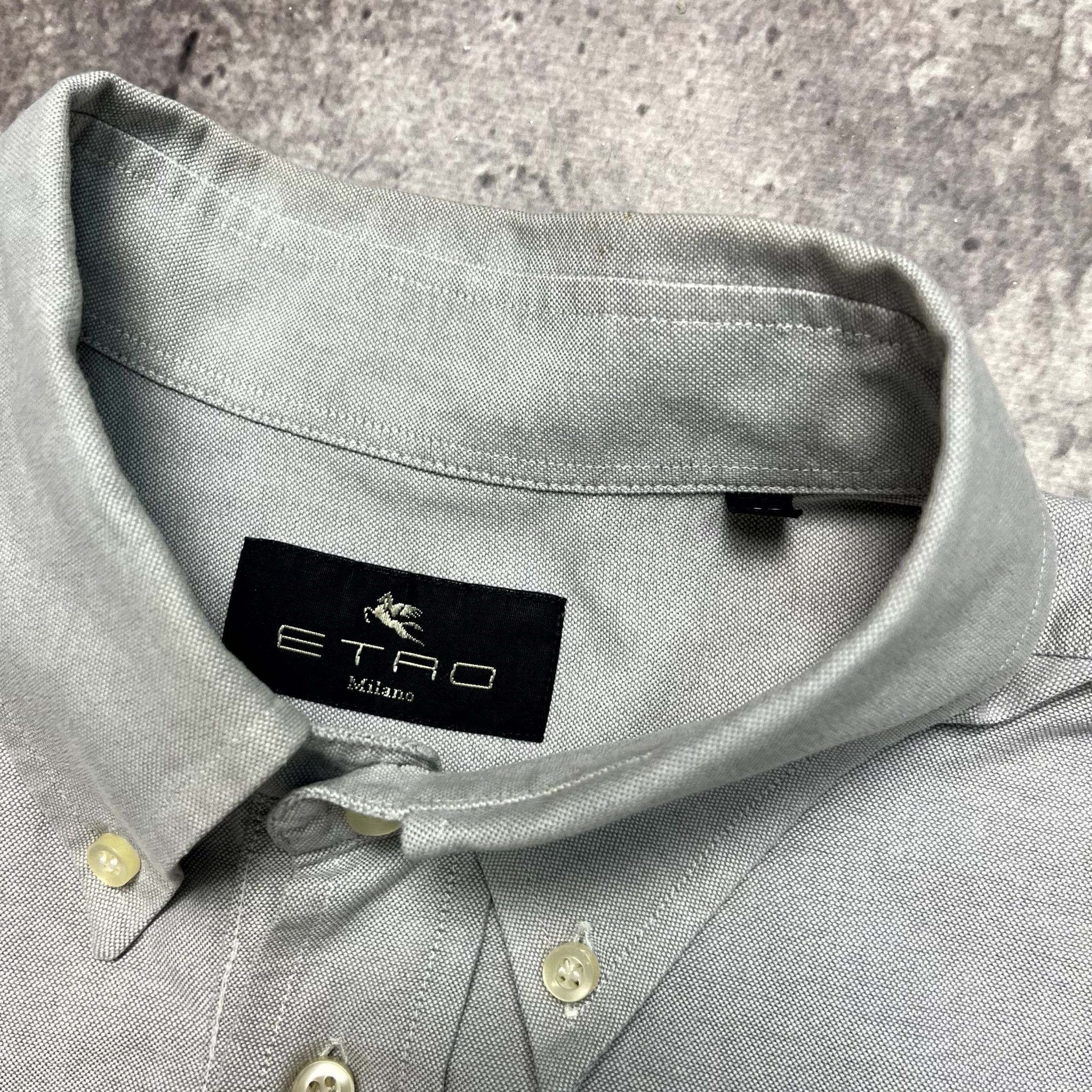 Etro ETRO Button Down Mens Long Sleeve Gray Shirt Size XL Size US XL / EU 56 / 4 - 8 Thumbnail