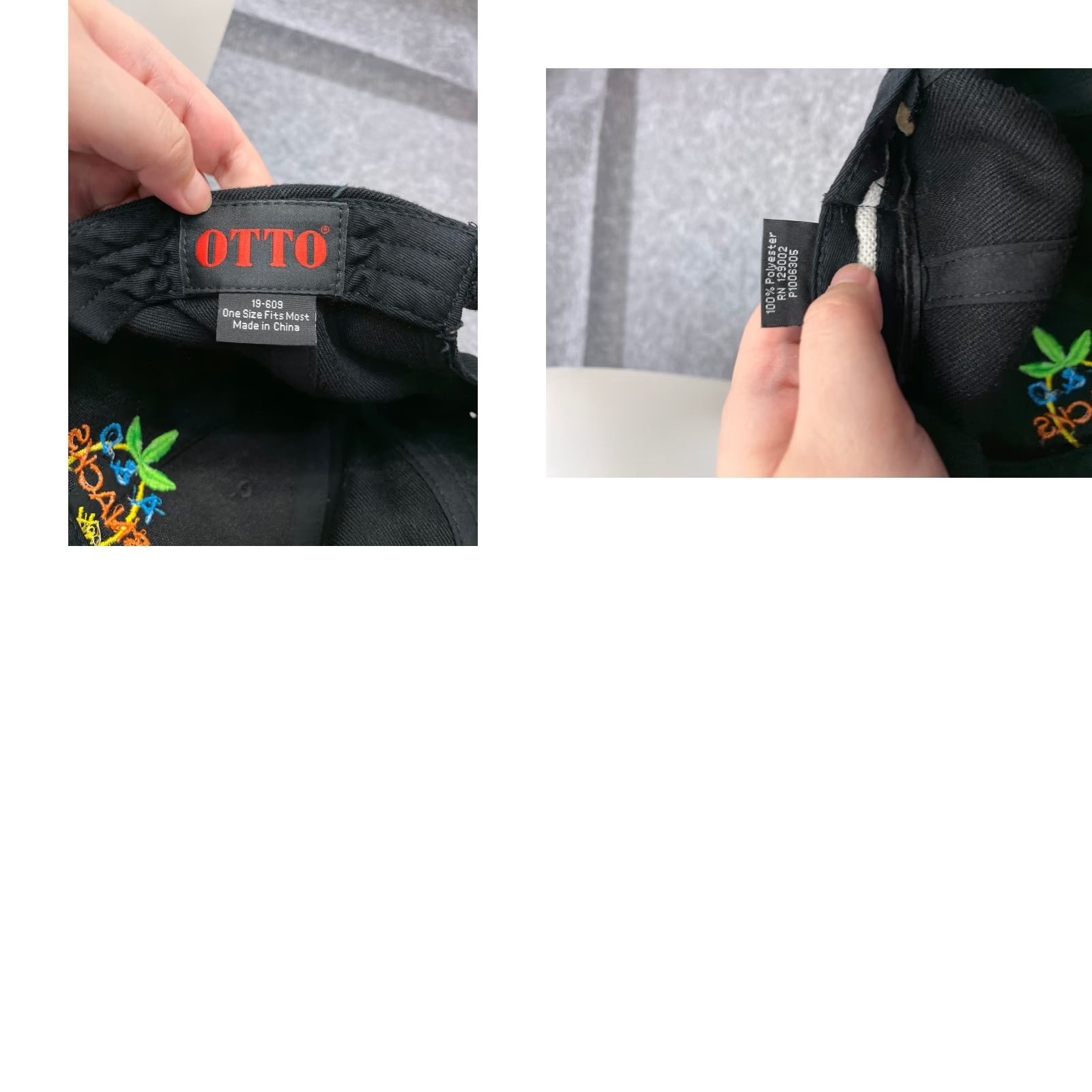 Vintage Otto Hat Cap Strap Back Logo Adult One Size Black 100% Polyester A&D Snacks Size ONE SIZE - 9 Thumbnail