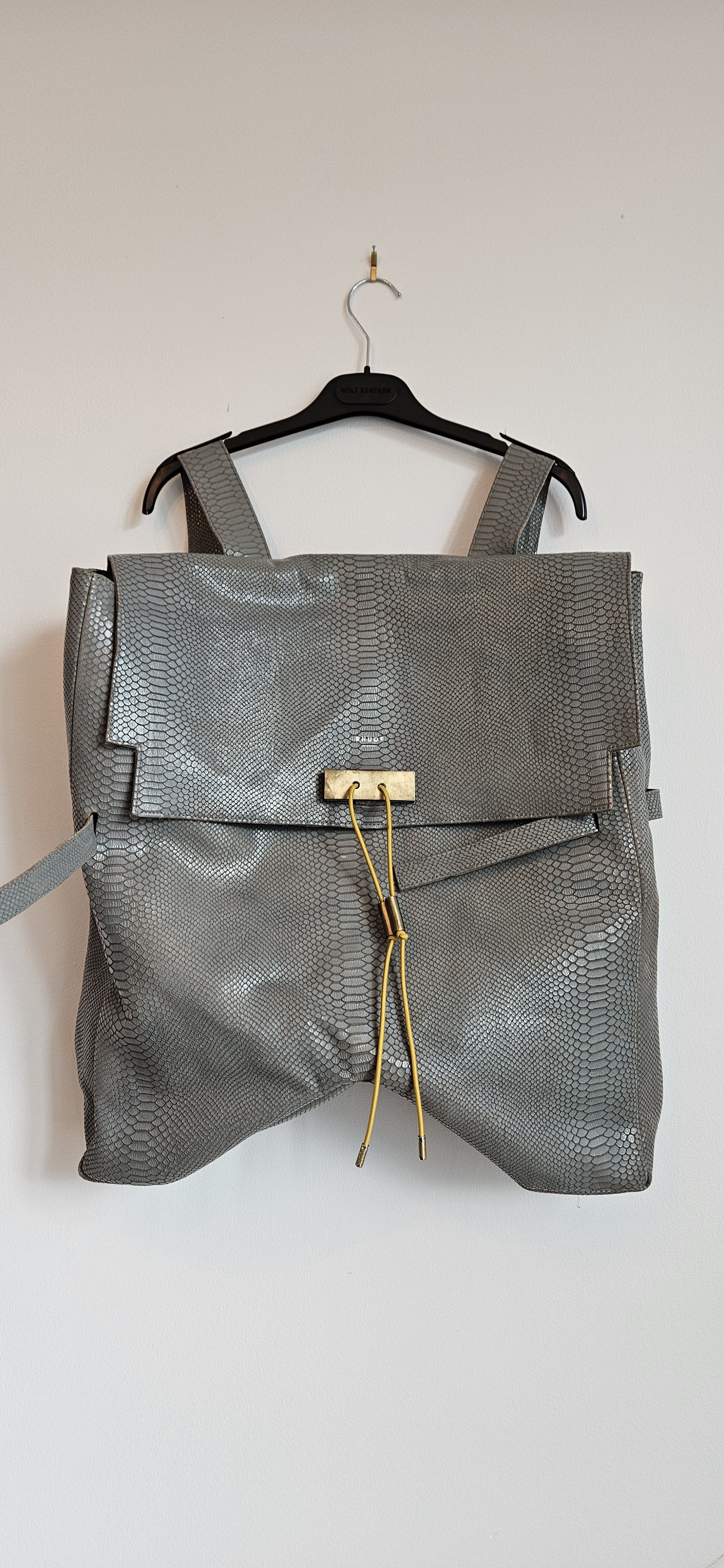 Rhude One-Off AW20 Grey Jumbo Leather Backpack Size ONE SIZE - 3 Thumbnail