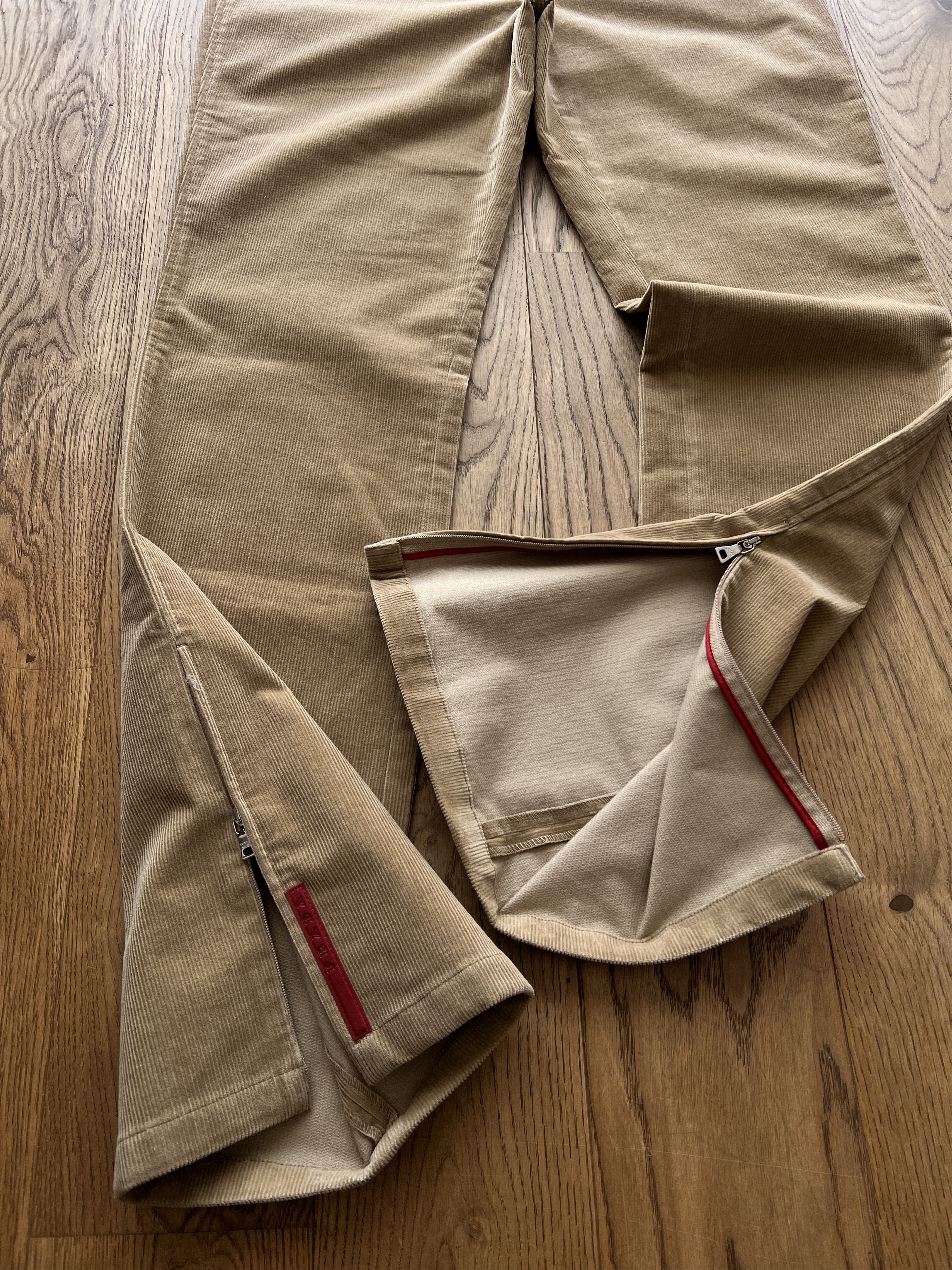 Prada Prada VTG 2000s corduroy bootcut flared pants luxury red tab Size US 31 - 5 Thumbnail