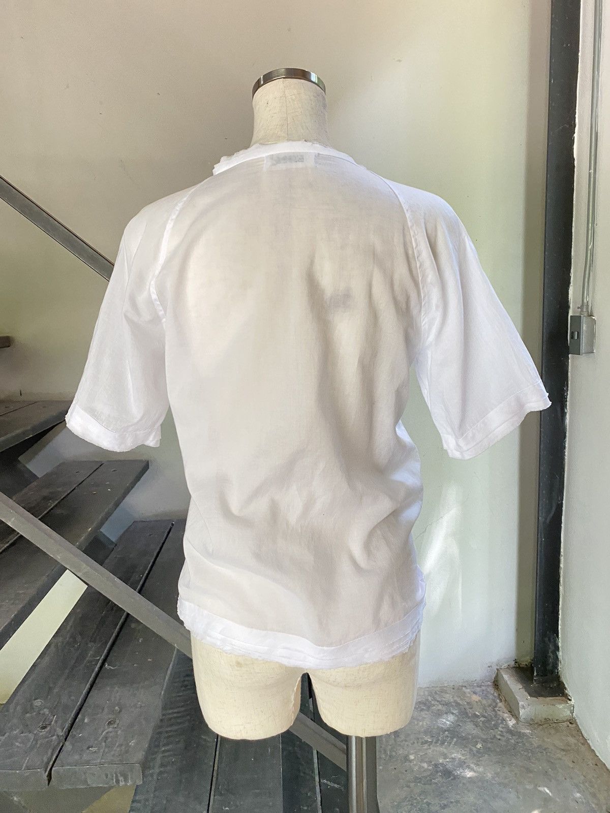 Zucca ZUCCA White pleated V-neck shirt Size M / US 6-8 / IT 42-44 - 14 Thumbnail