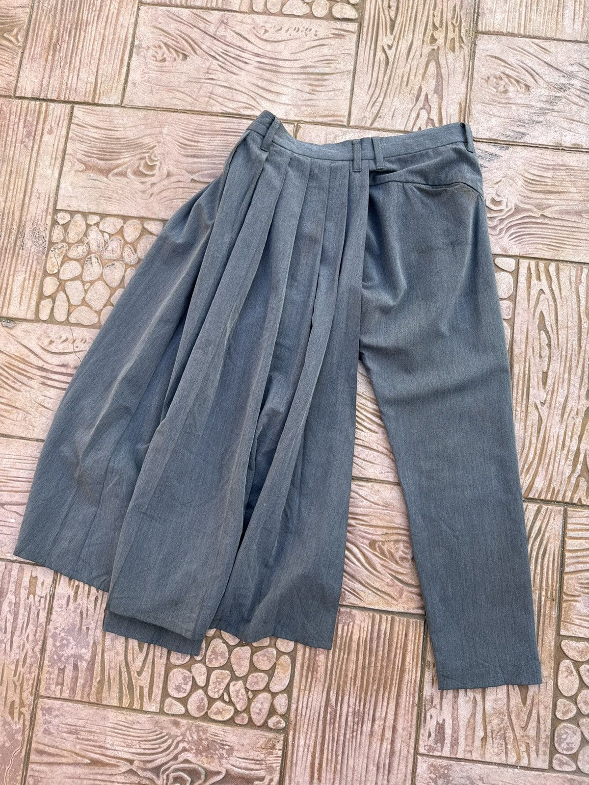 NO ID ARCHIVED💥Rare! NO ID BLACK Trouser Pleated Skirt Punk Style Size US 32 / EU 48 - 8 Thumbnail