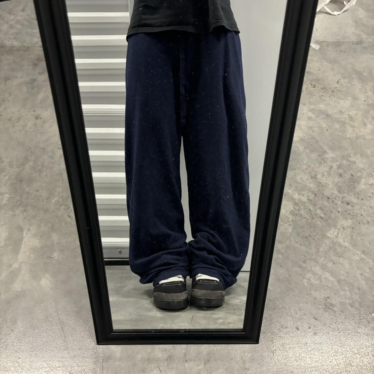 Japanese Brand × Vintage Crazy Vintage Y2K/2000s Baggy Navy Blue Fleece Comfy Skater Essential Sweatpants! Size US 34 / EU 50 - 1 Thumbnail