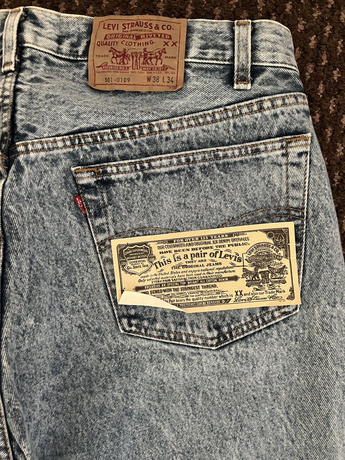 Levi's Levi’s 501 Stone Wash USA made W38 L34 Size US 38 / EU 54 - 3 Thumbnail