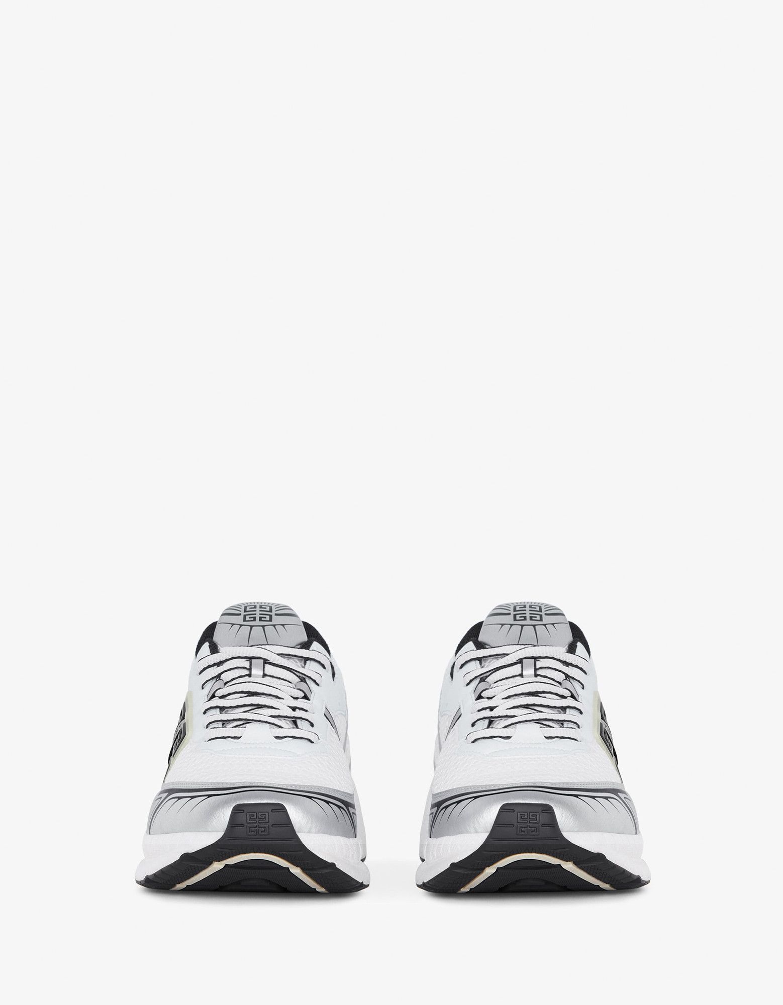 Givenchy Givenchy White and Silver NFNTY-52 Runners Size US 12 / EU 45 - 2 Thumbnail
