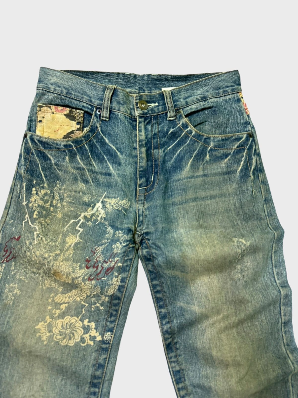 Japanese Brand Japan Classic Dragon Jeans Muddy Wash Karakuri Tamashi Style Size US 30 / EU 46 - 3 Thumbnail