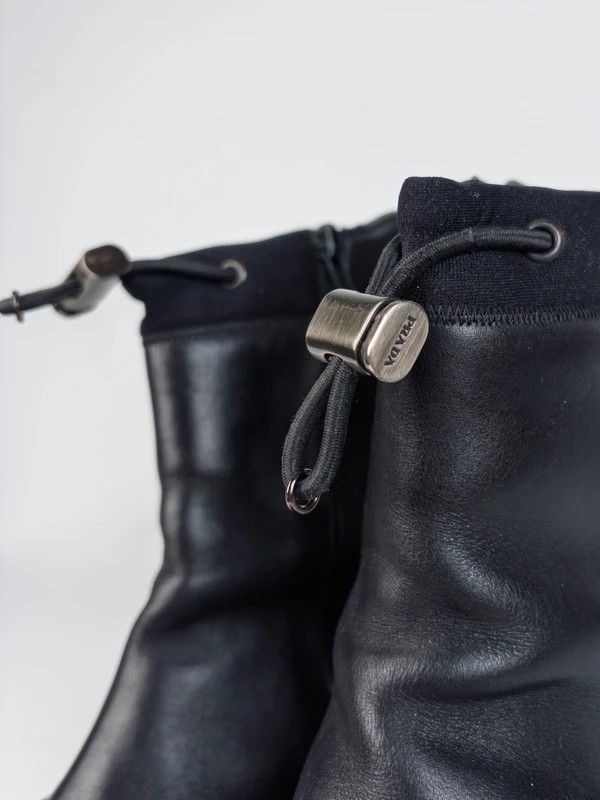 Prada 90s Prada Sport vibram sole black leather boots Vintage Size US 7 / IT 37 - 3 Thumbnail