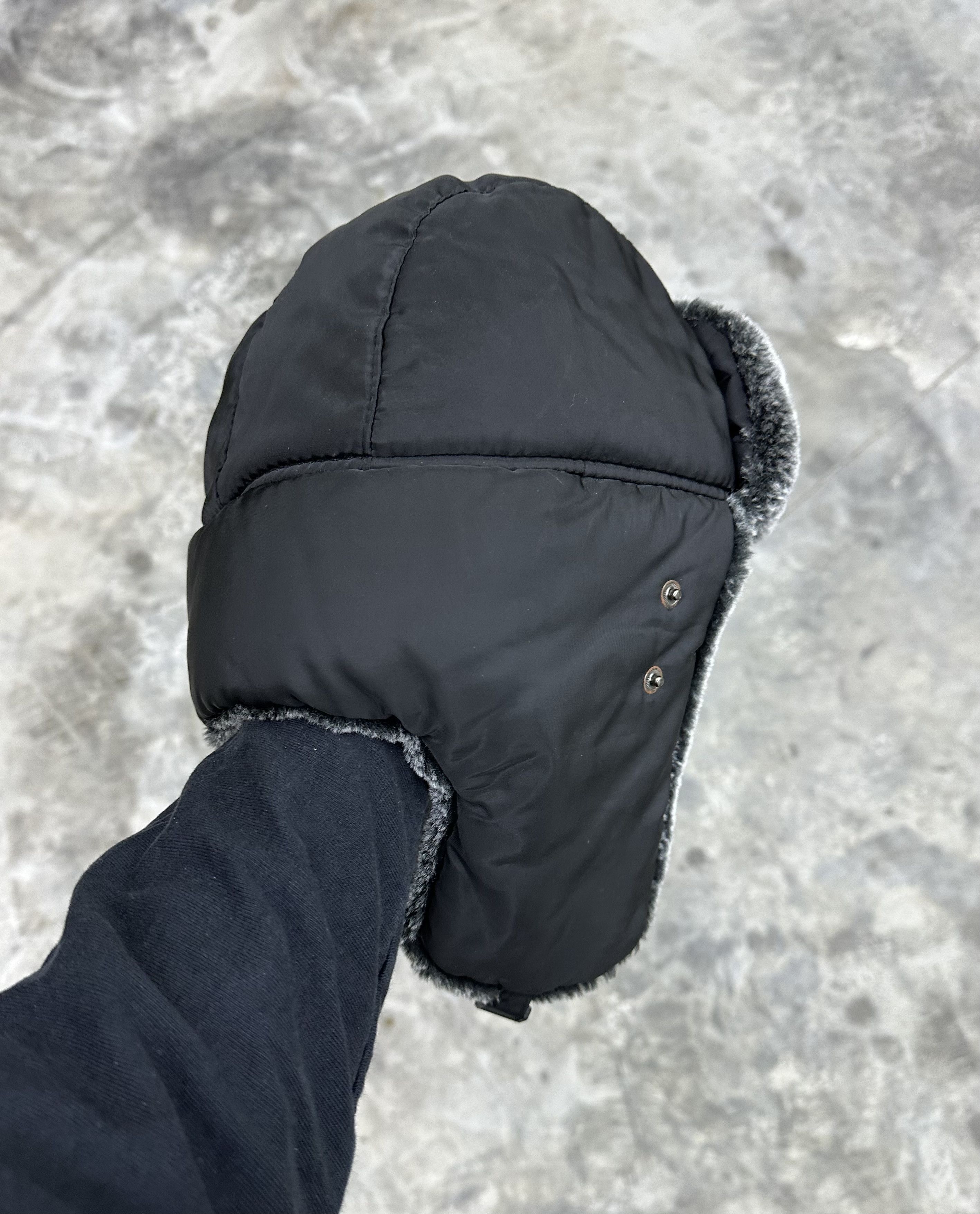 Japanese Brand Y2K Black Quilted Faux Fur Ushanka Essential Size ONE SIZE - 6 Thumbnail