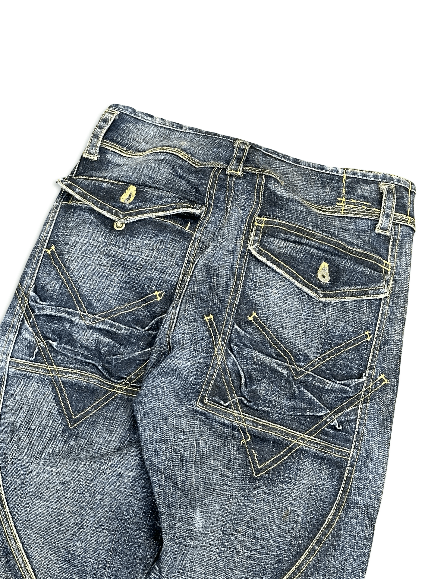 Marithe + Francois Girbaud vintage distressed tie dye buttoned designer denim jeans Size US 28 / EU 44 - 7 Thumbnail