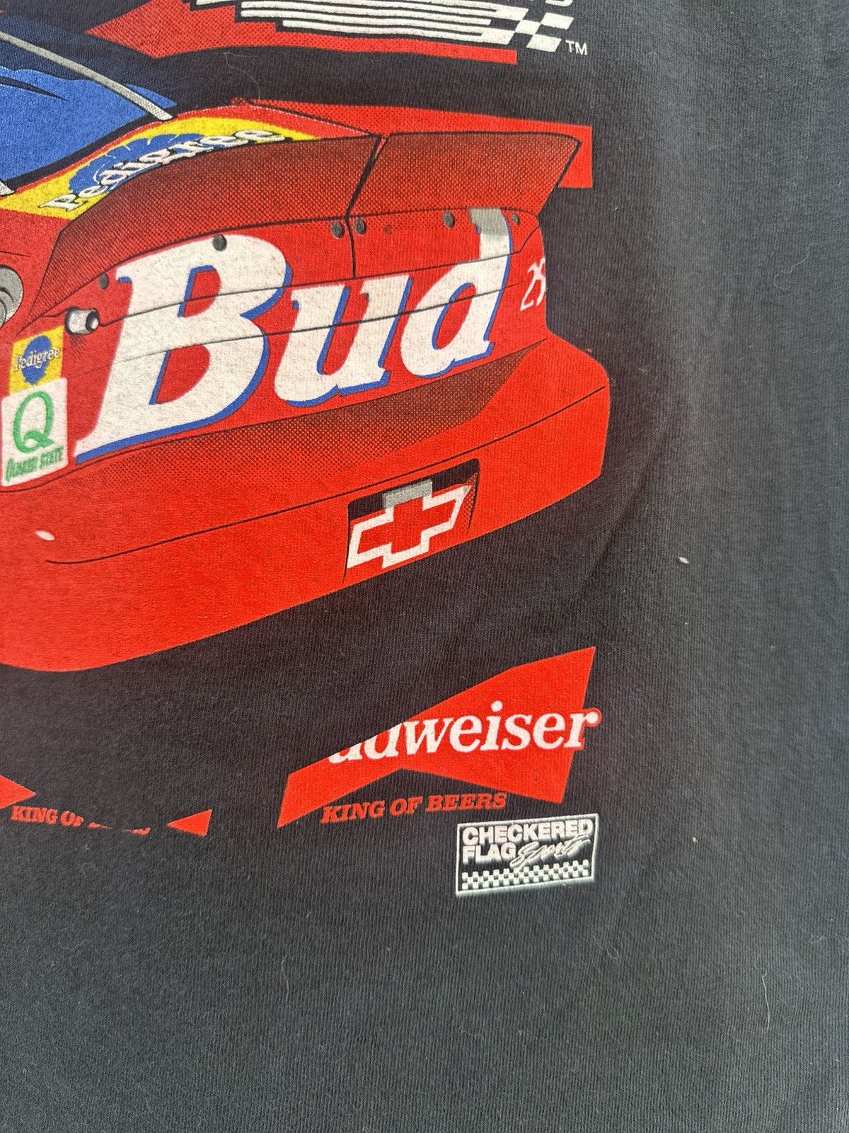 NASCAR Vintage 90s Ricky Graven Bud Racing Backhit Faded Tee Size US L / EU 52-54 / 3 - 10 Thumbnail