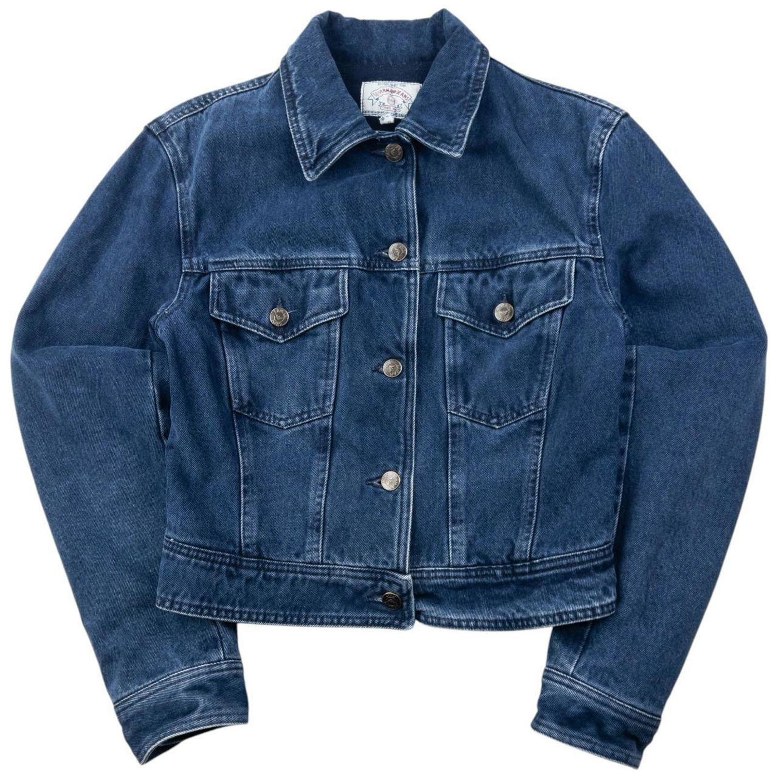 Other Vintage 90s Armani Jeans Fleece Lined Denim Jacket Womens M Size M / US 6-8 / IT 42-44 - 1 Thumbnail