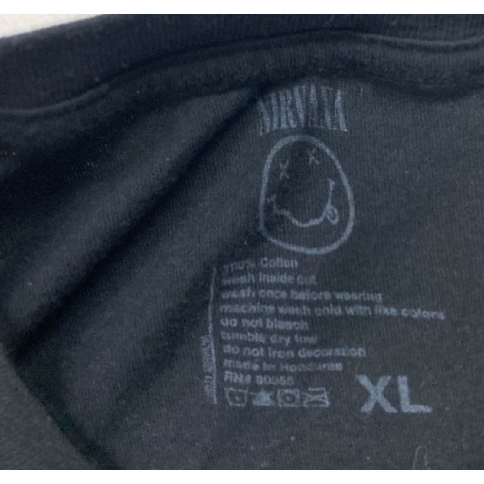 Logo 7 Nirvana T-Shirt Women XL Black Logo Graphic Crew Neck Short Sleeve Vintage Style Official Merch Size XL / US 12-14 / IT 48-50 - 4 Thumbnail