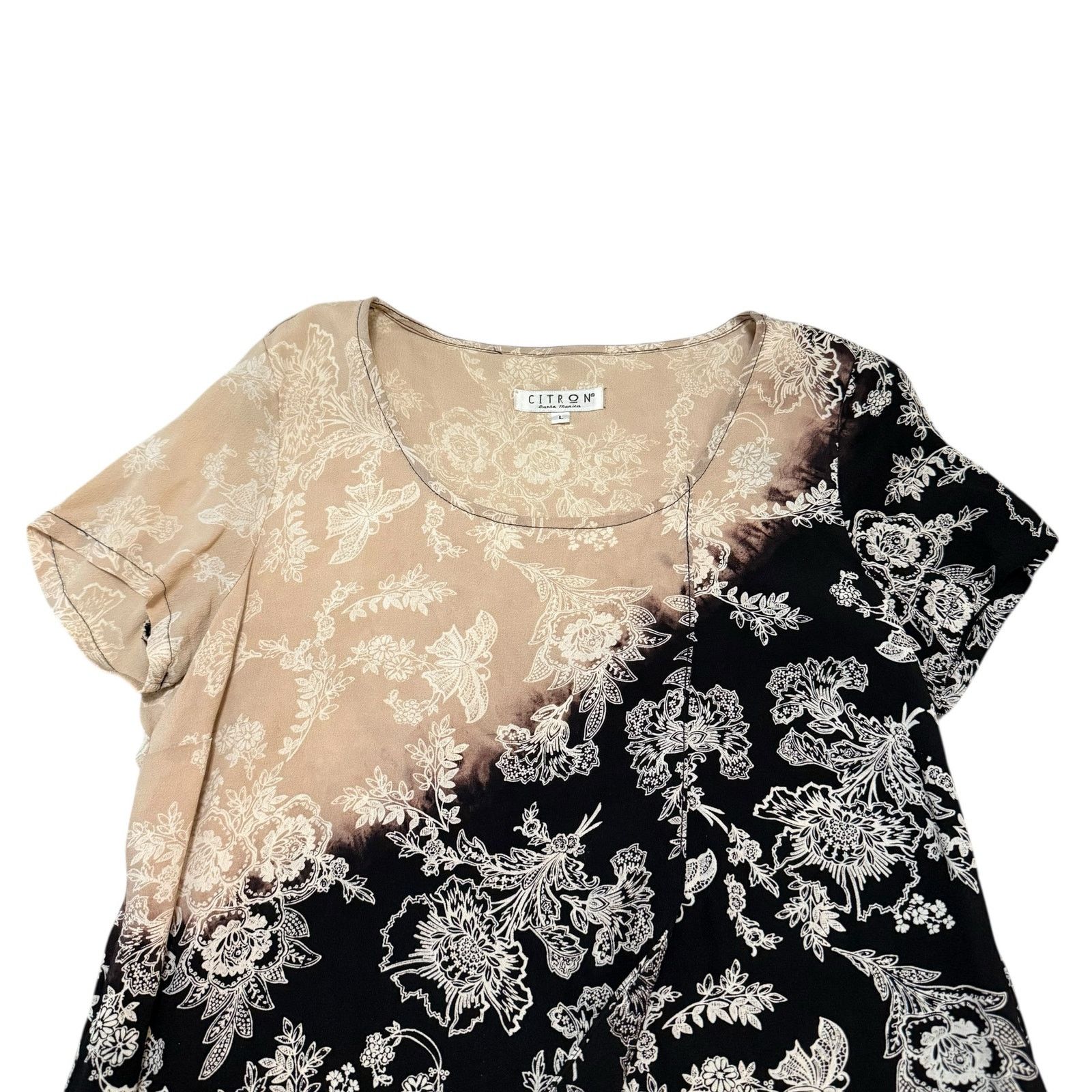 Other Citron Shift Dress Short Sleeve Pattern Print Dip Dyed Large Size L / US 10 / IT 46 - 8 Thumbnail