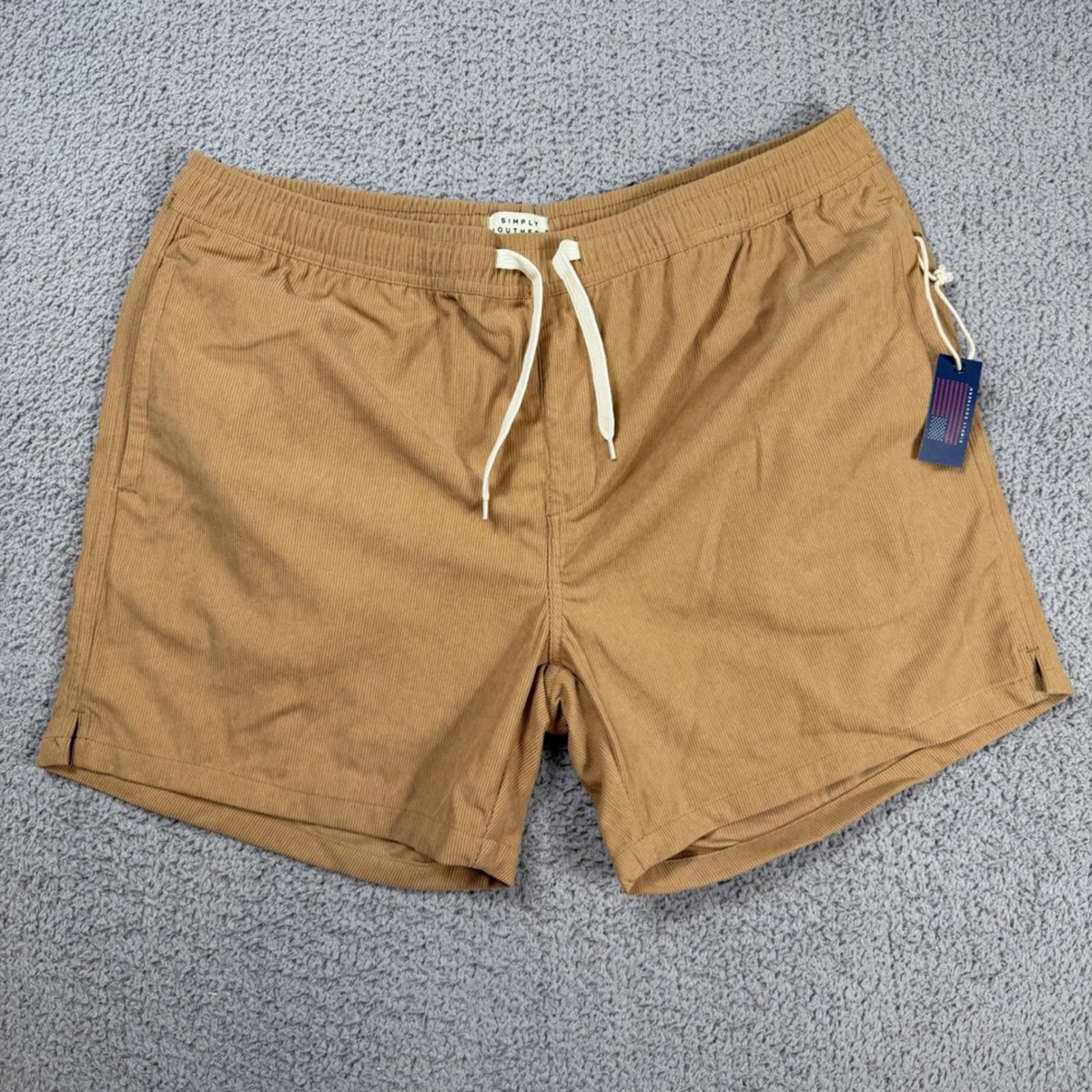 Other Simply Southern Mens Corduroy Shorts Tan XL NWT Size US 36 / EU 52 - 1 Thumbnail