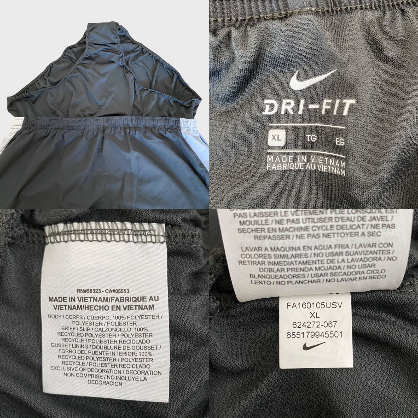 Nike VINTAGE: No (skip) Nike Tempo Brief-Lined Running Short Black Womens XL Athletic Activewear Size 40" / US 18 - 8 Thumbnail