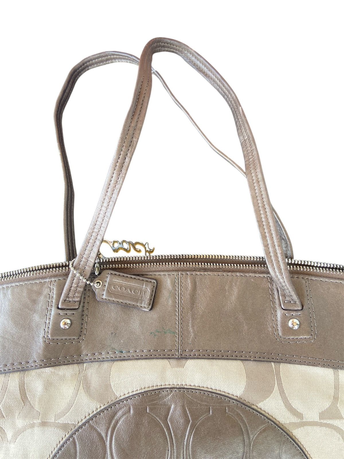 Raf Simons Authentic Coach Laura Signature Large Tote F18335-BrownBeige Size ONE SIZE - 3 Thumbnail