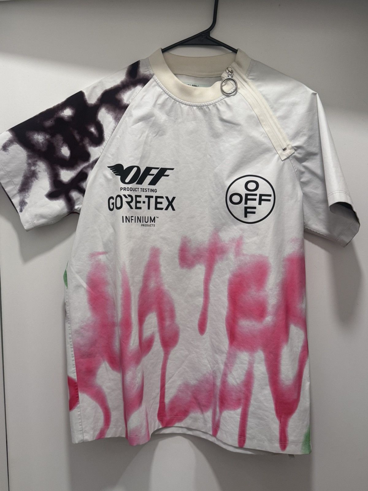 Off-White Rare OFF-WHITE Goretex Graffiti Print Shirt Gore Virgil Ablo Size US L / EU 52-54 / 3 - 2 Thumbnail