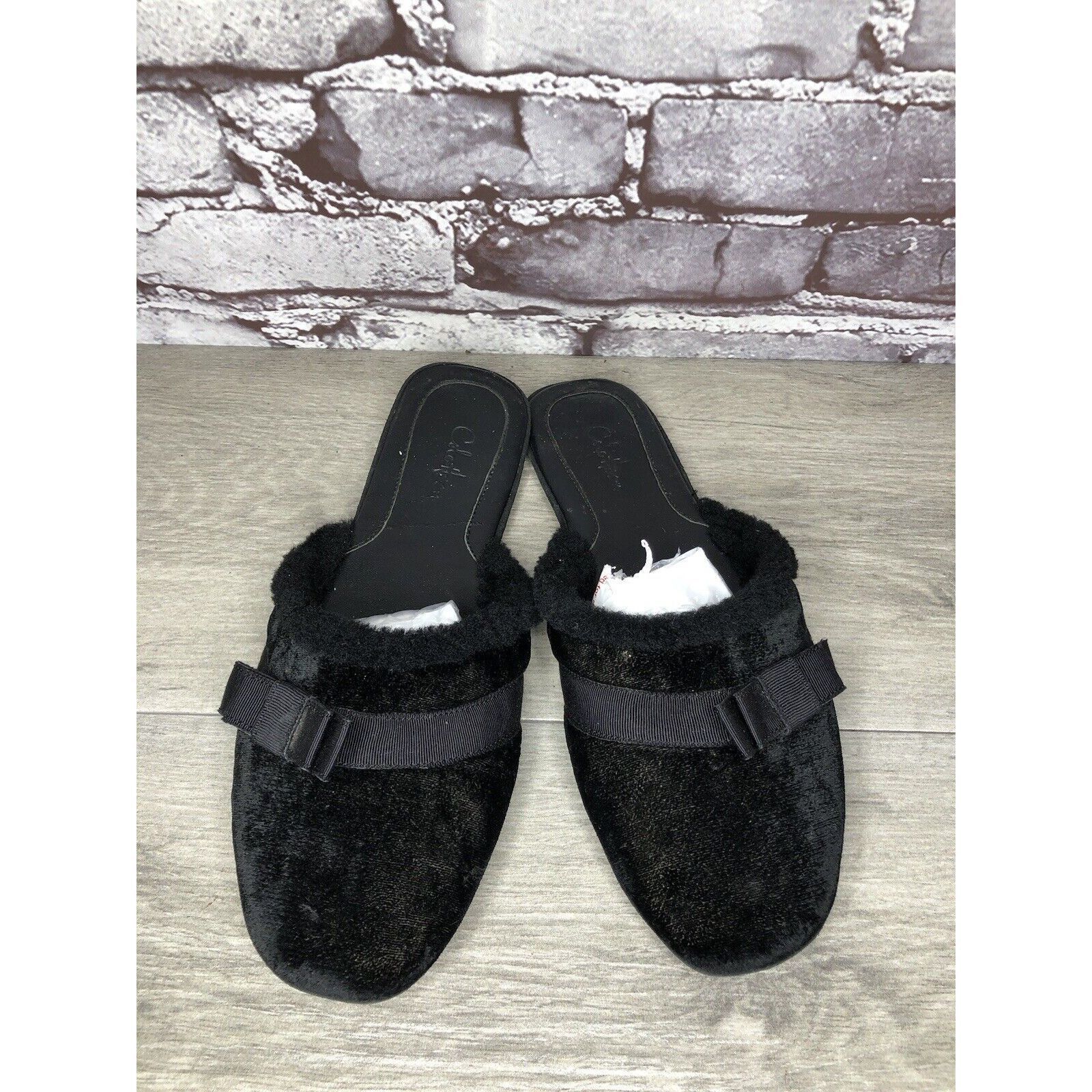 Cole Haan Cole Haan Black Velvet Leather Bow Casual Mules Flats Women Size US 8 / IT 38 - 2 Thumbnail