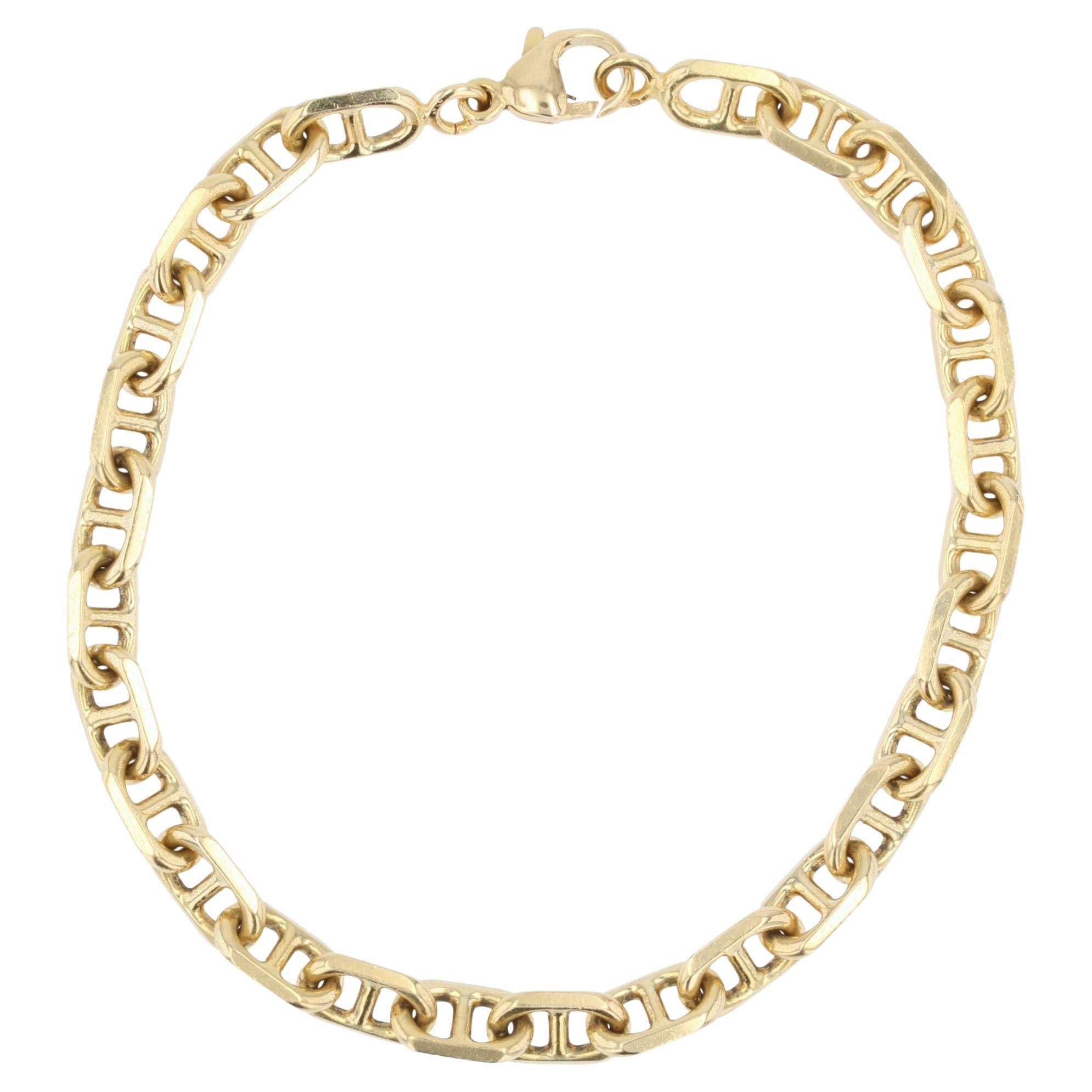 image of Vintage French Modern Massive Marine Mesh 18 Karat Yellow Gold Bracelet, Women's