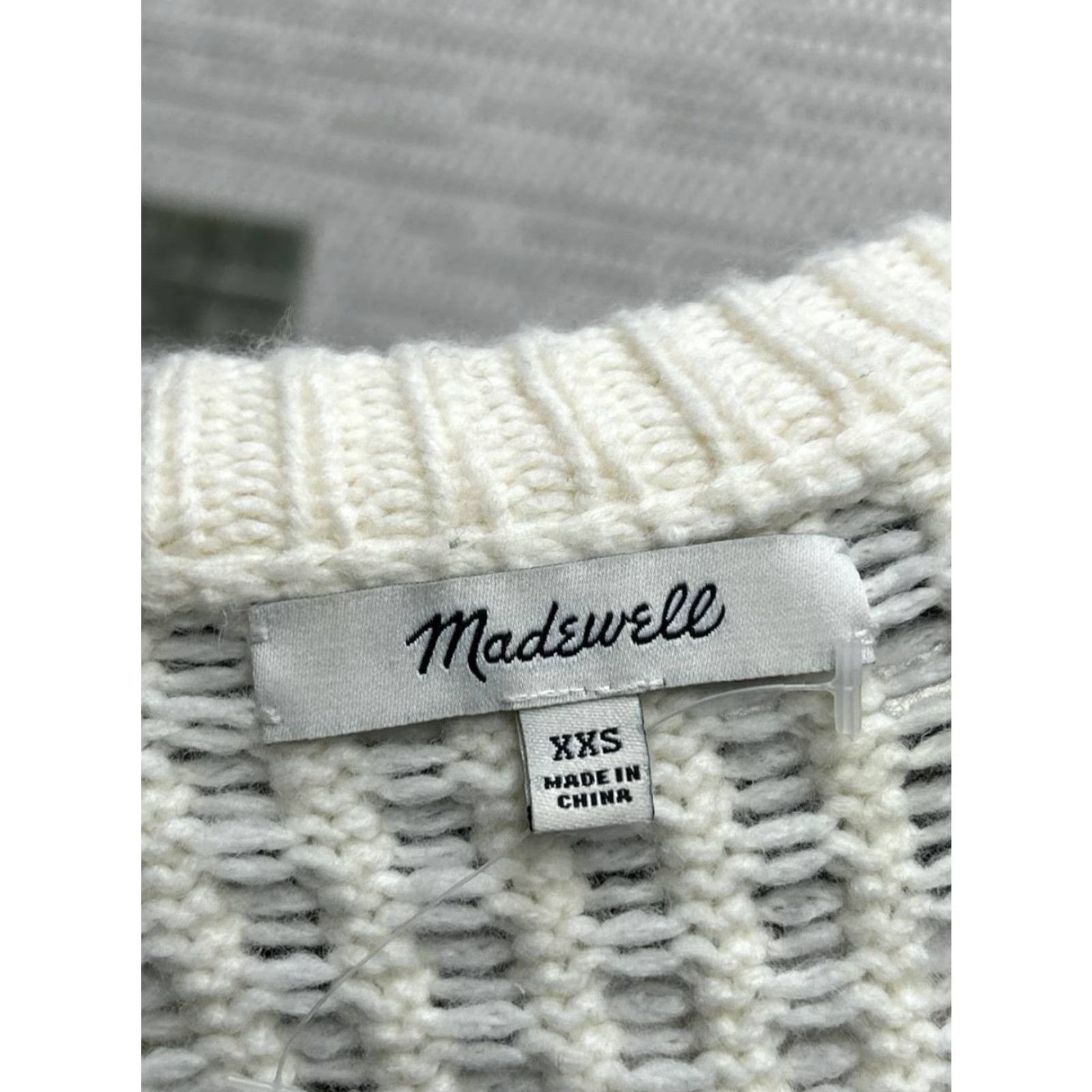 Madewell Madewell Cable Knit Oversized Sweater Womens XXS Beige Merino Wool Textural Cozy Pullover Size XXS / US 00 / IT 34 - 5 Thumbnail