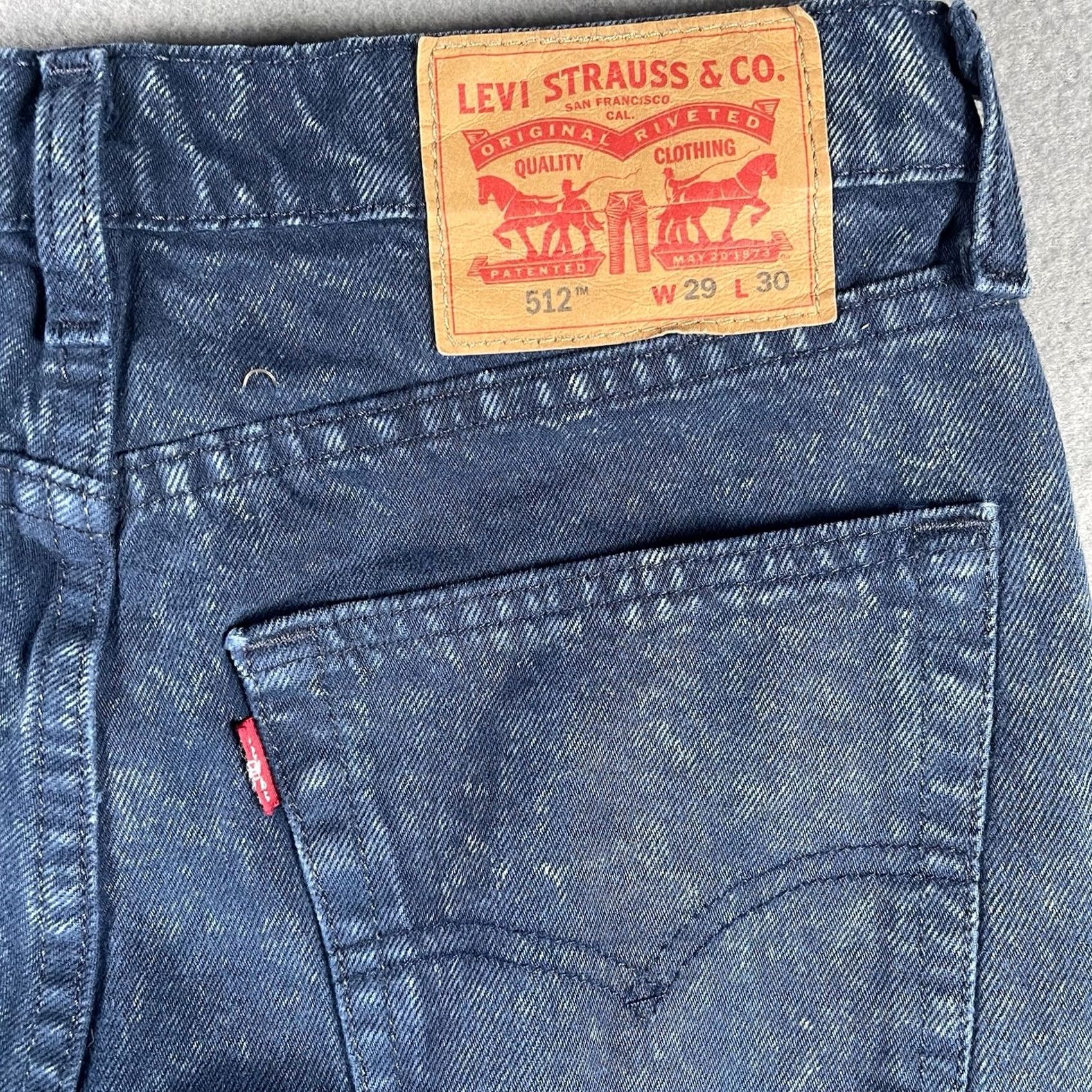 Levi's Levi’s 512 Jeans Mens 29x30 Blue Acid Wash Slim Denim Pants Taper Jeans Size US 29 - 2 Thumbnail