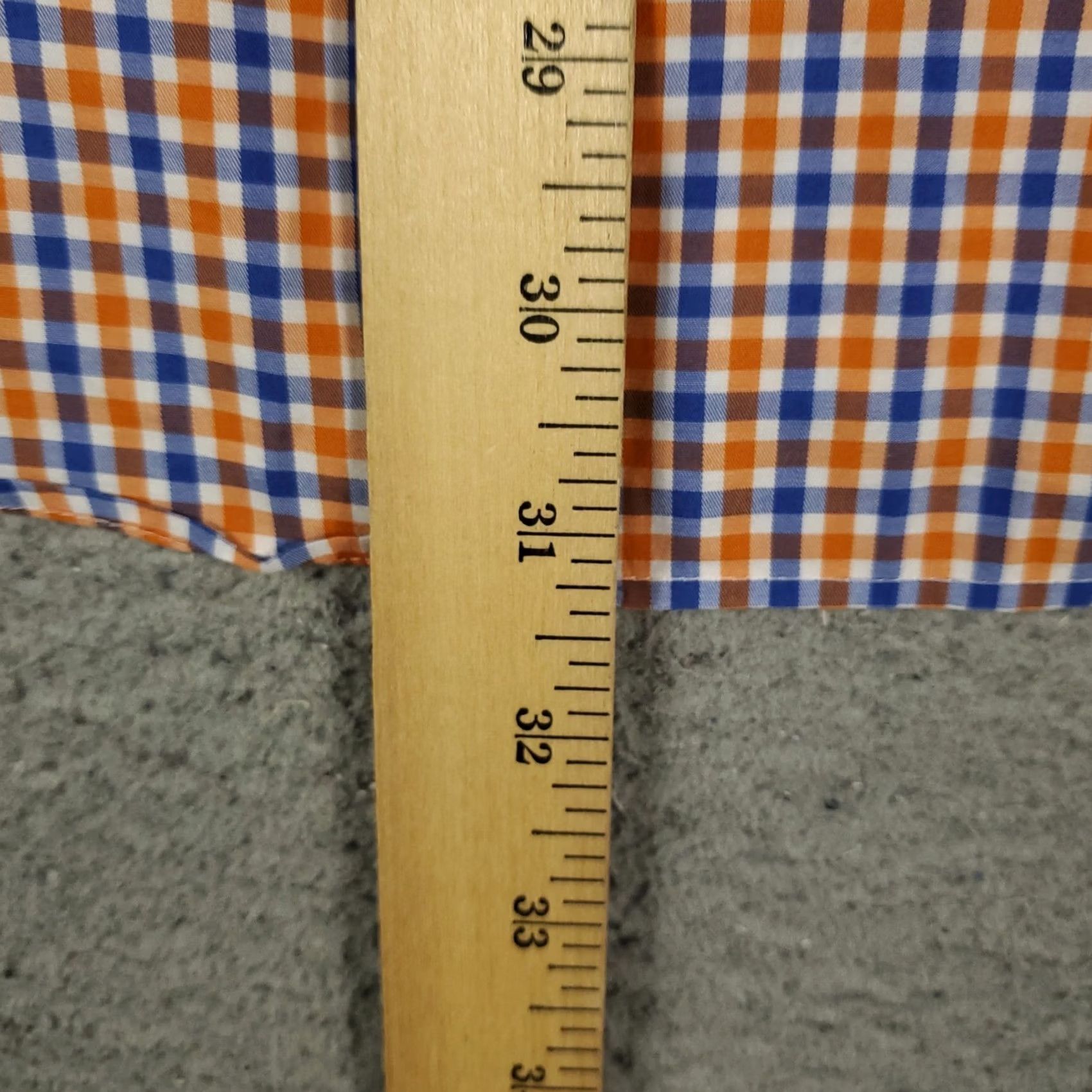BUGATCHI Bugatchi Uomo Shirt Mens Size 16.5 Orage Blue Check Dress Button Up Long Sleeve Size 46R - 4 Thumbnail