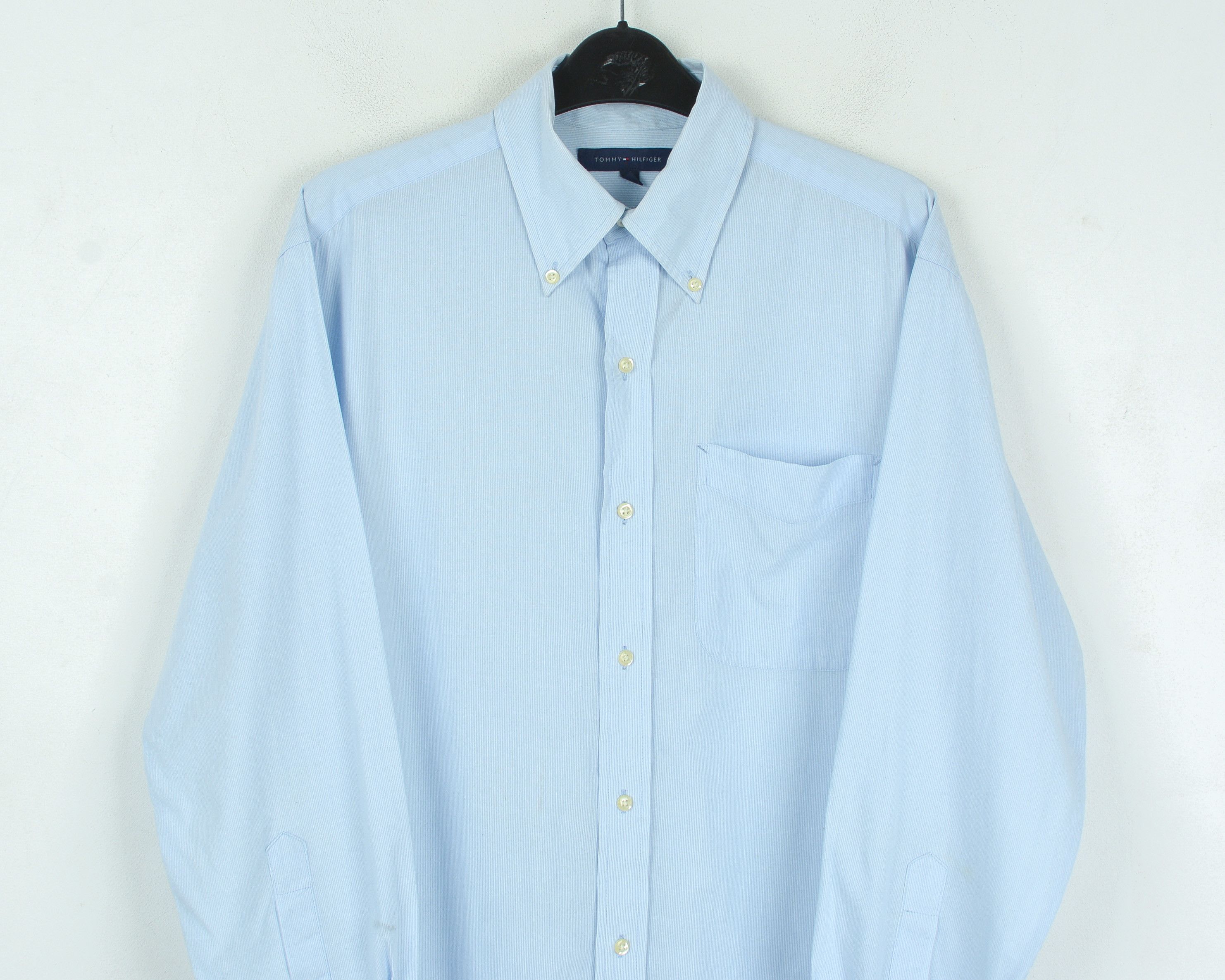 Tommy Hilfiger TOMMY HILFIGER Shirt Long Sleeve Button up Pinstriped Size US M / EU 48-50 / 2 - 2 Thumbnail