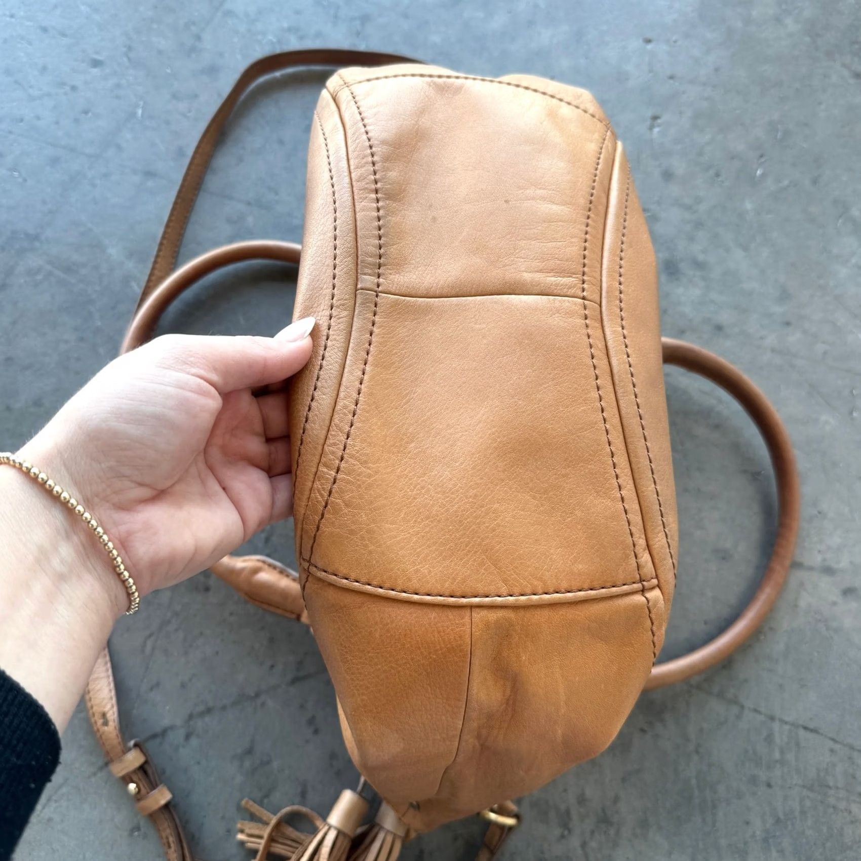J.Crew VINTAGE J.CREW Peyton Brown Leather Handbag Satchel Fringe Crossbody Womens Boys Mens 299 Size ONE SIZE - 6 Thumbnail