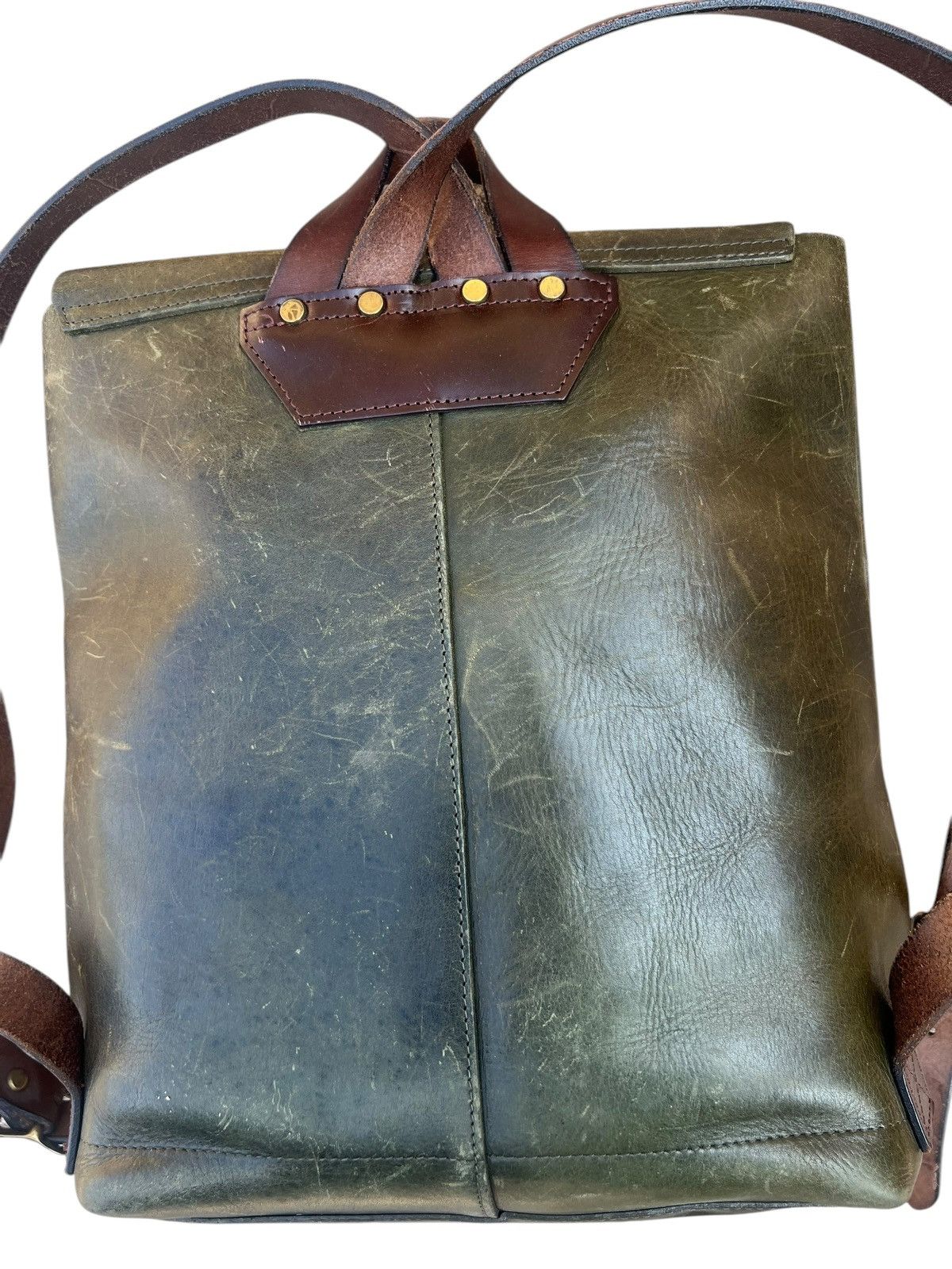 Leather Vintage Unknown Japan Patina Leather Backpack High Quality Size ONE SIZE - 12 Thumbnail