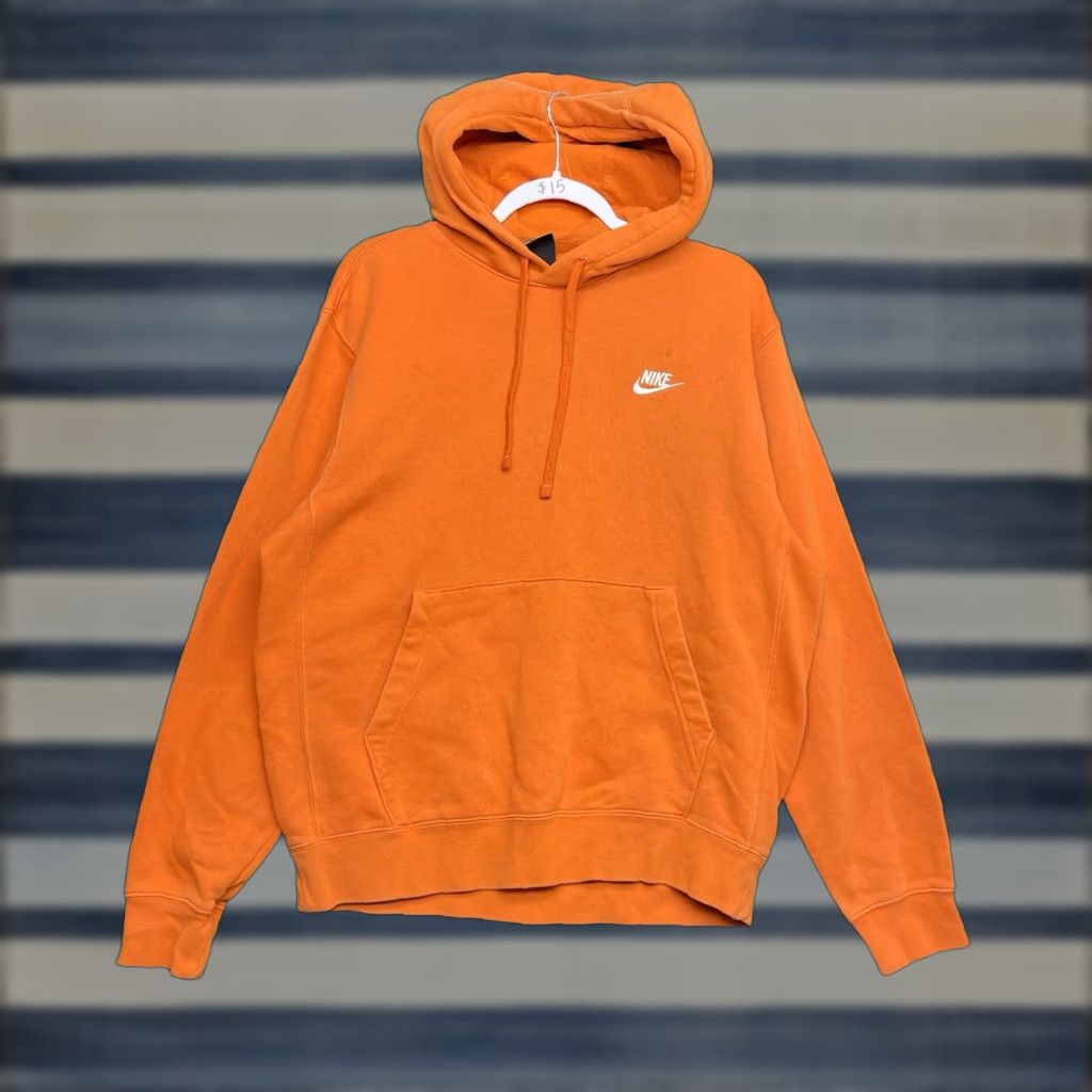 Nike Nike Hoodie Pullover Fleece Mens Medium Orange Athleisure Casual Comfort Club Size US M / EU 48-50 / 2 - 1 Thumbnail