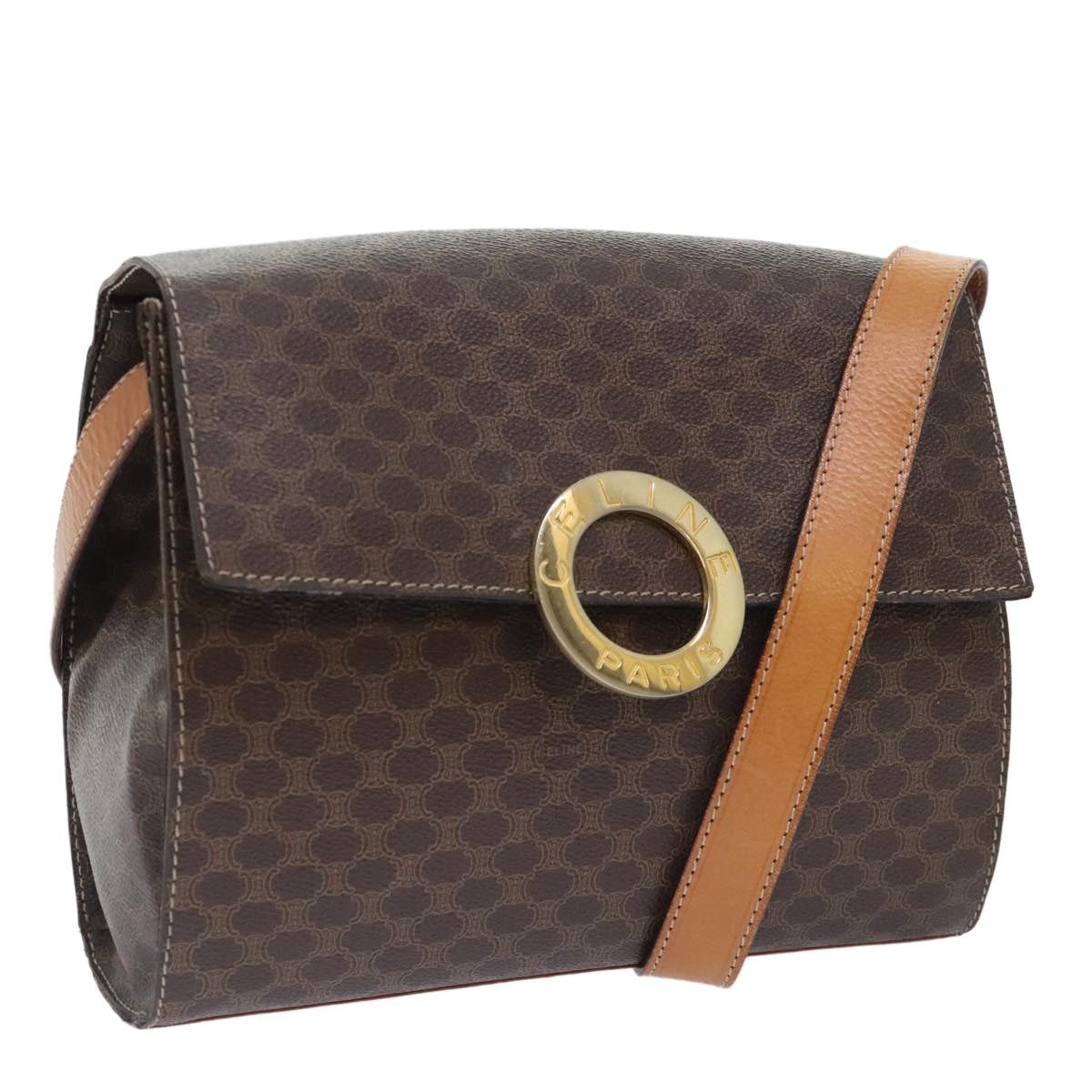 Celine CELINE Macadam Canvas Shoulder Bag Pvc Leather Brown Size ONE SIZE - 1 Thumbnail