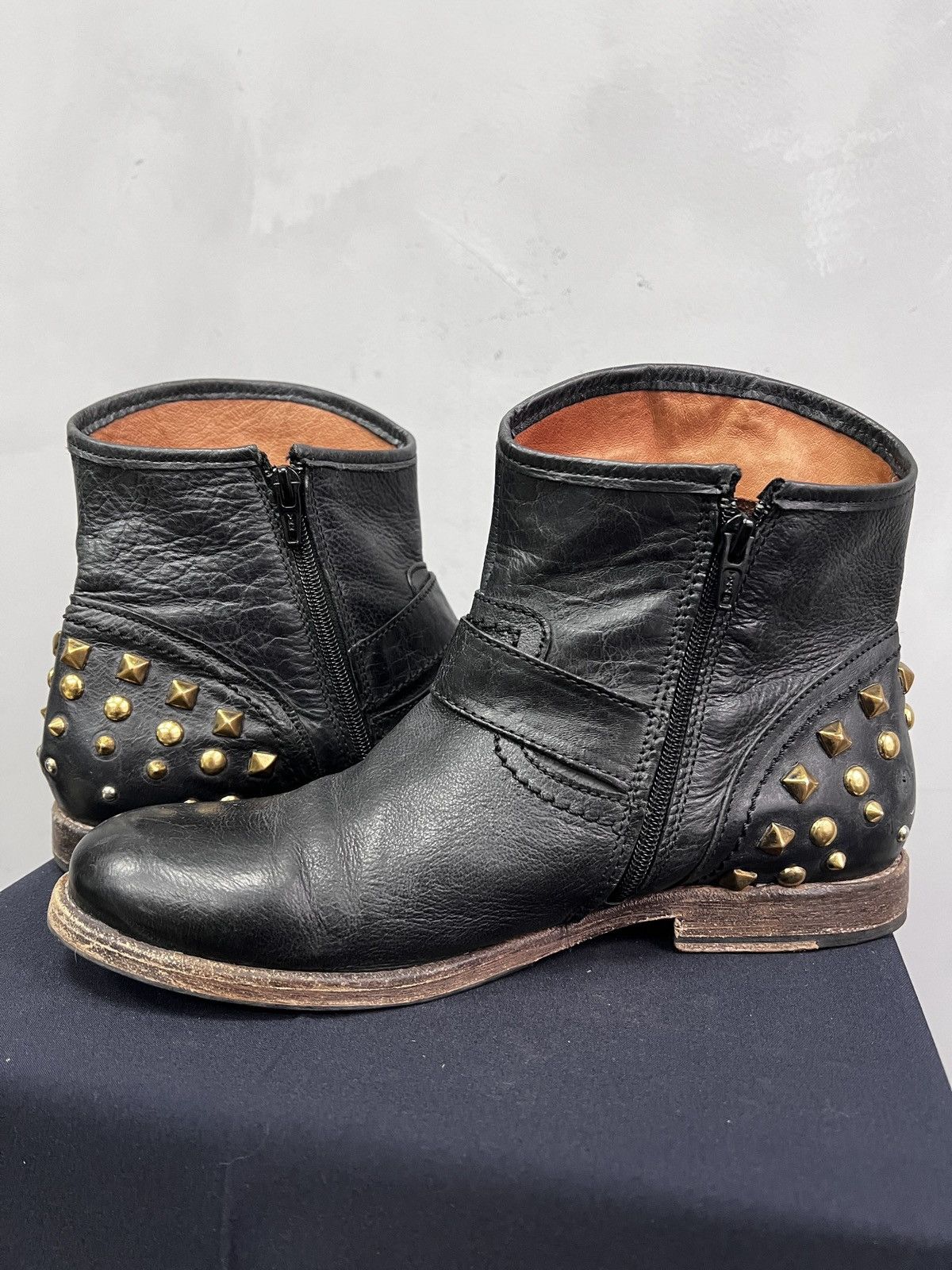 Hedi Slimane Black Leather Archive Ankle Boots studded hedi slimane style Size US 7.5 / EU 40-41 - 12 Thumbnail