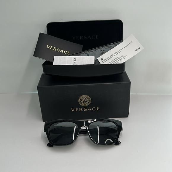 Versace New Authentic VERSACE Men's Low Bridge Fit Sunglasses VE4457 Size ONE SIZE - 4 Thumbnail