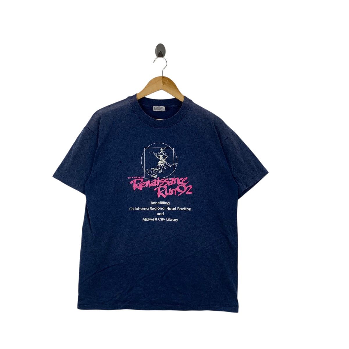 Vintage Vintage 1992 RENAISSANCE RUN MARATHON Charity Sun Faded Tee Size US L / EU 52-54 / 3 - 3 Thumbnail