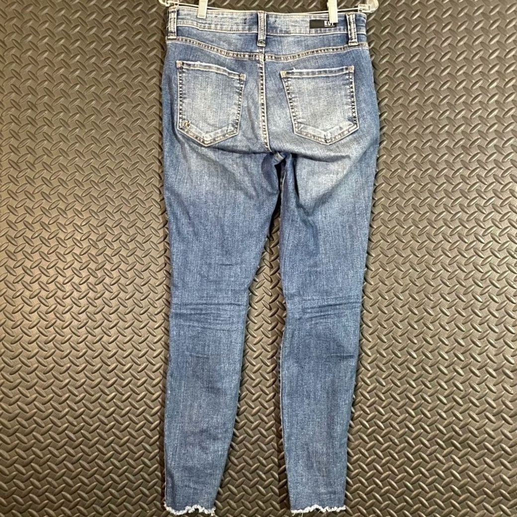 Vintage KUT from the Kloth Connie High Rise Fab AB Ankle Skinny Distressed Jeans Size 2 Womens Jeans Blue Size 26" / US 2 / IT 38 - 2 Thumbnail