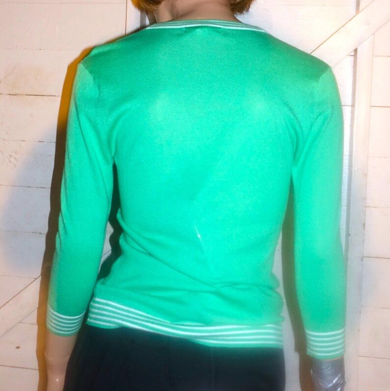 Banana Republic Banana Republic Green White Cardigan Sweater XS Size XS / US 0-2 / IT 36-38 - 5 Thumbnail