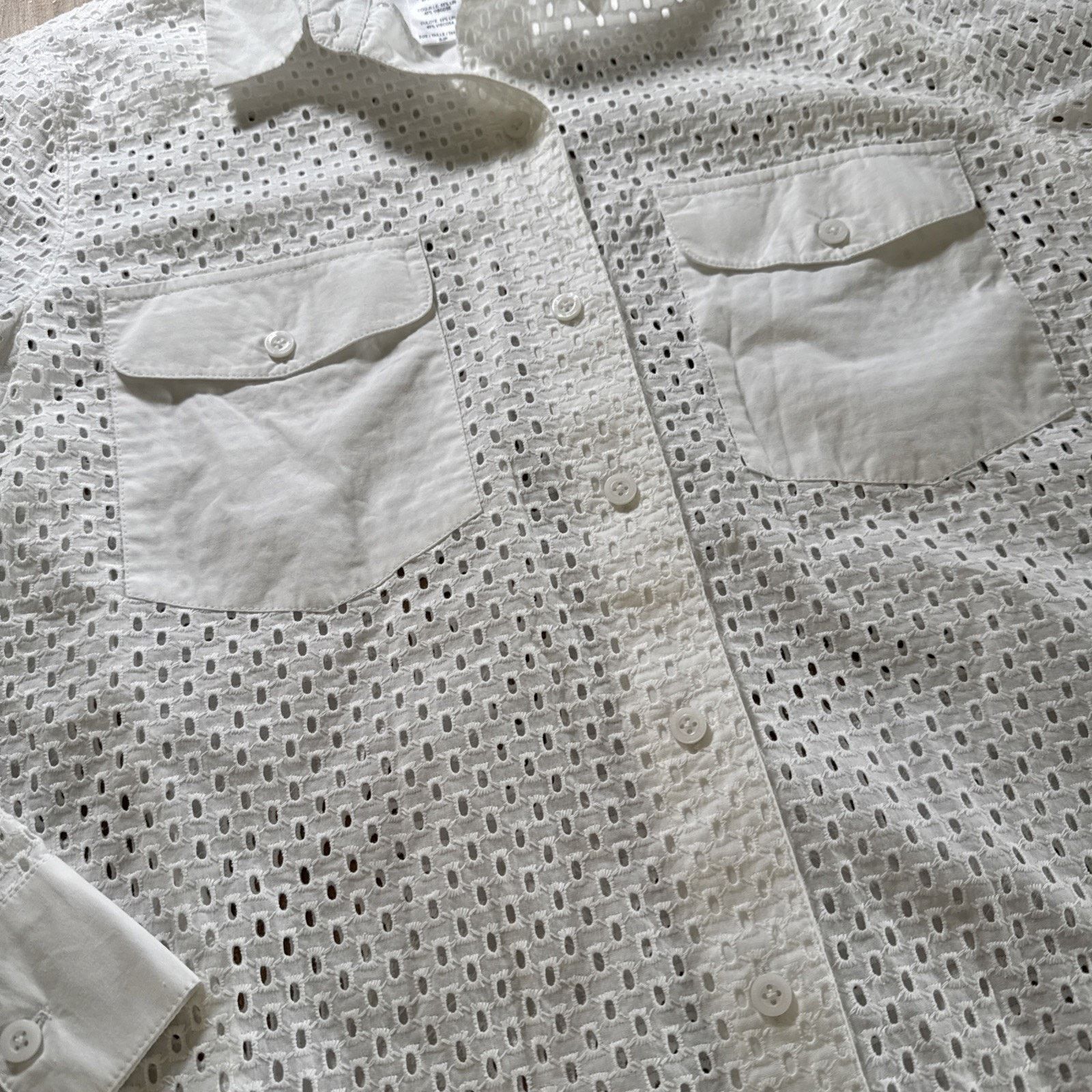 Tommy Bahama Tommy Bahama Eyelet Cove Boyfriend Beach Shirt White Resort Size ONE SIZE - 3 Thumbnail
