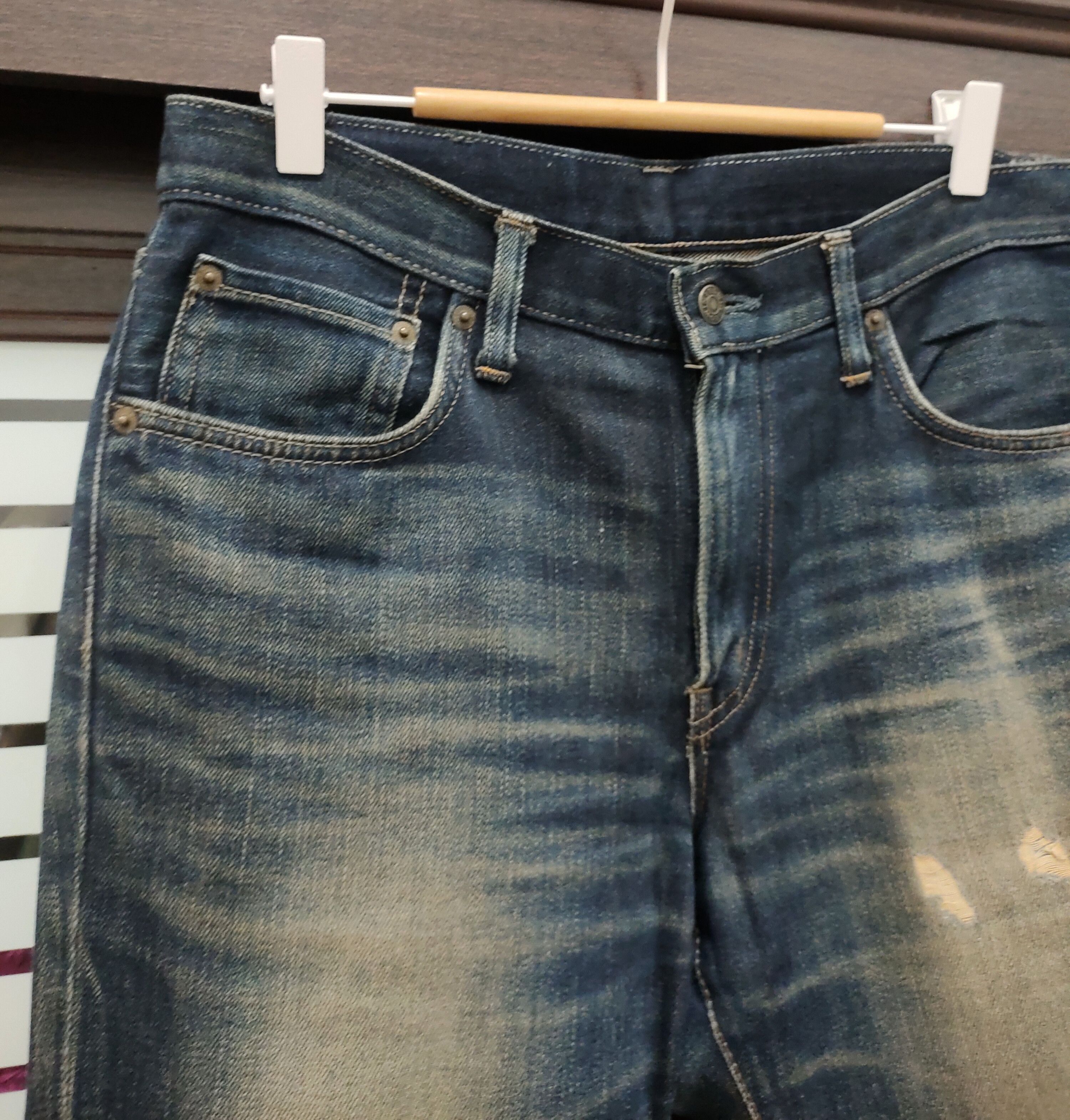 Japanese Brand 💥 Flared Distressed Edwin Japanese Brand Jeans💥 Size US 33 - 4 Thumbnail