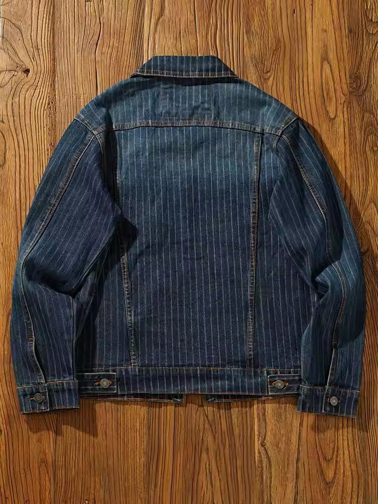 Japanese Brand × Other American Classic Striped Old Vintage Washed Denim Jacket Size US XL / EU 56 / 4 - 2 Thumbnail
