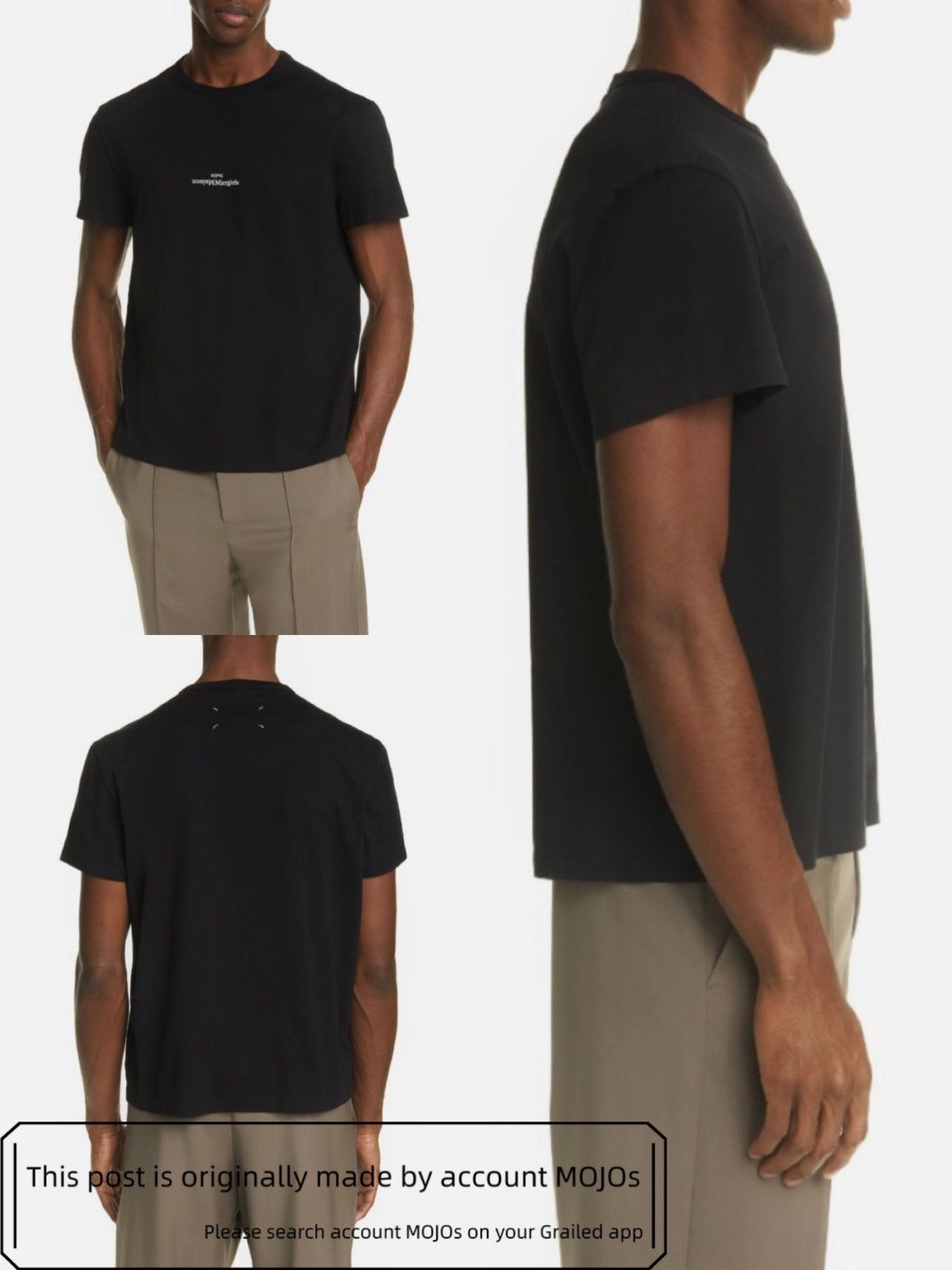 Sz 48 Maison Margiela 22SS Up side Down Logo Tee mojos154219