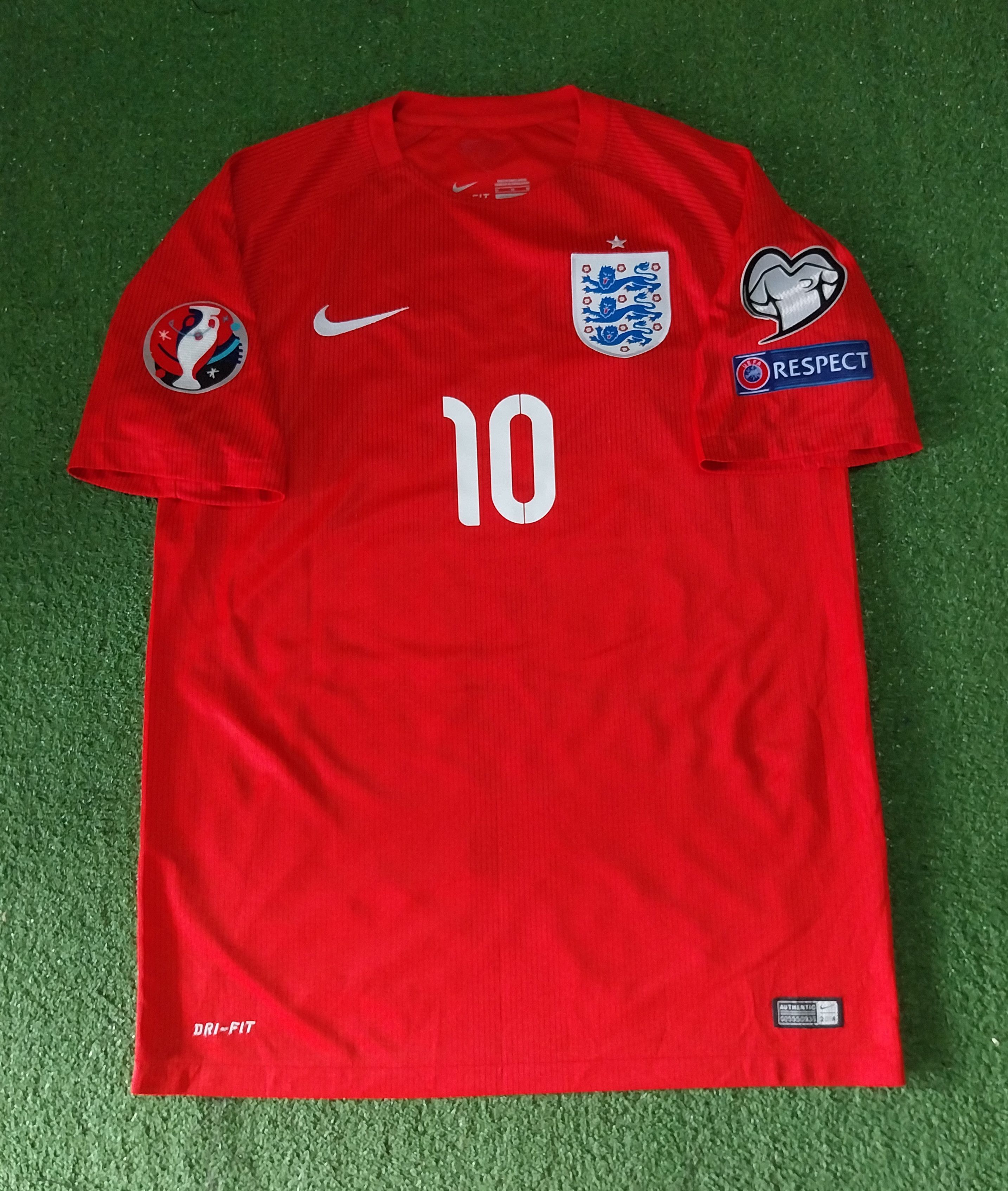 image of Nike x Soccer Jersey England Away 2014 Wayne Rooney Jersey Football in Red, Men's (Size Medium)